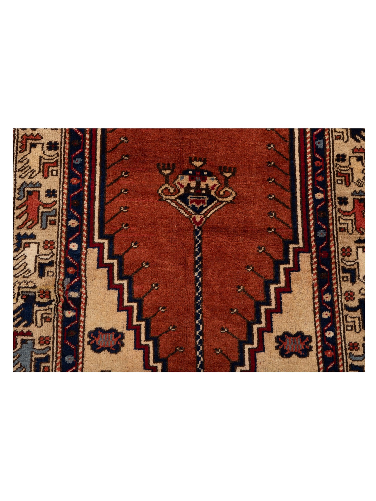 Old Anatolian 149833 Red Ivory 4x6.4 Hand Knotted Rug
