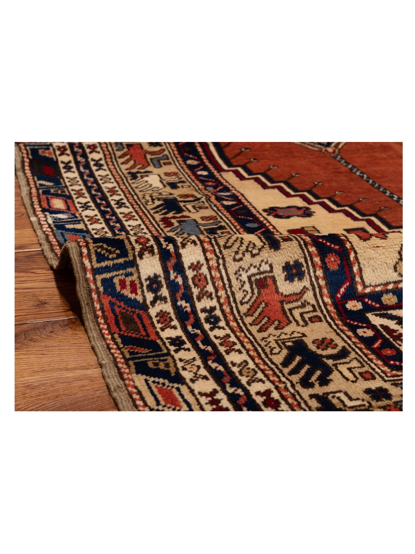 Old Anatolian 149833 Red Ivory 4x6.4 Hand Knotted Rug