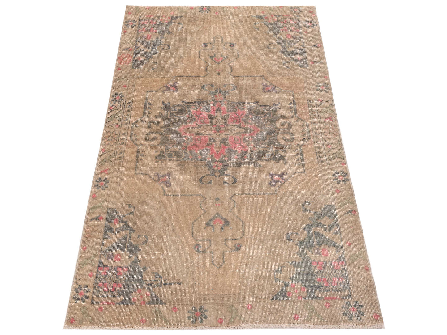 Old Anatolian 149866 Beige Green 4x6.8 Hand Knotted Rug