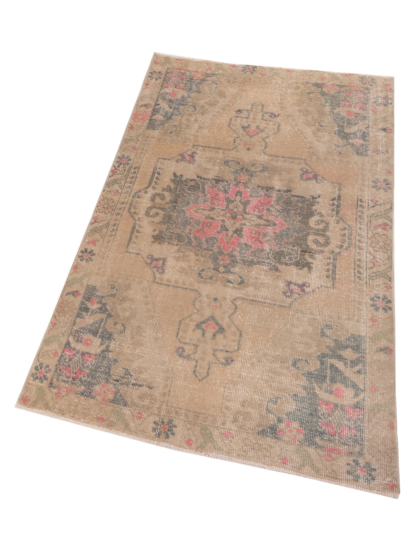 Old Anatolian 149866 Beige Green 4x6.8 Hand Knotted Rug