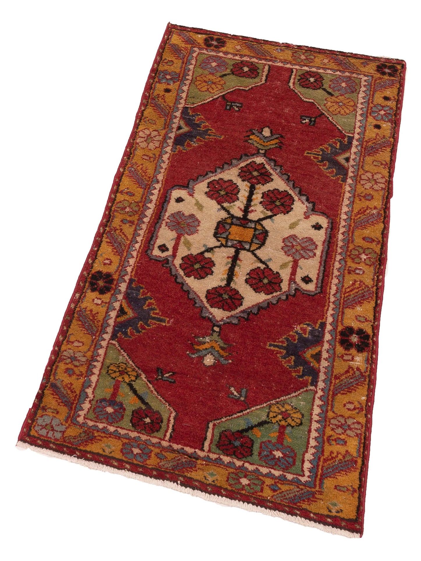Old Anatolian 149869 Red Yellow 2.7x5.1 Hand Knotted Rug