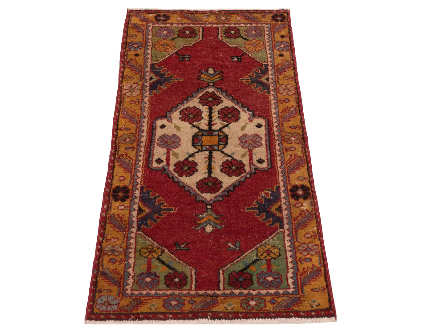 Old Anatolian 149869 Red Yellow 2.7x5.1 Hand Knotted Rug