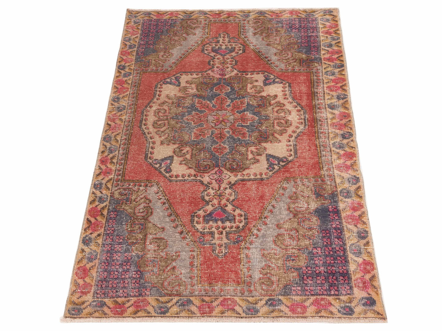 Old Anatolian 149872 Red Ivory 4.4x7.5 Hand Knotted Rug