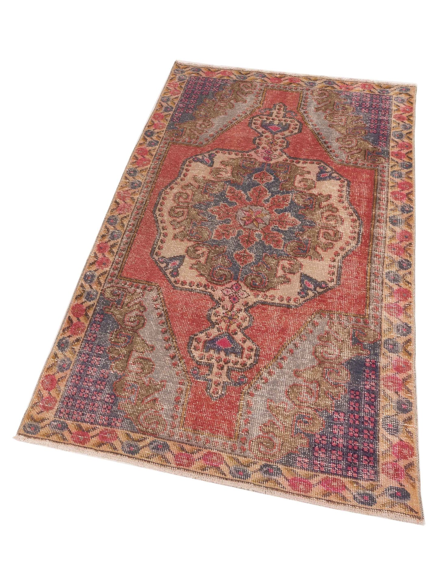 Old Anatolian 149872 Red Ivory 4.4x7.5 Hand Knotted Rug