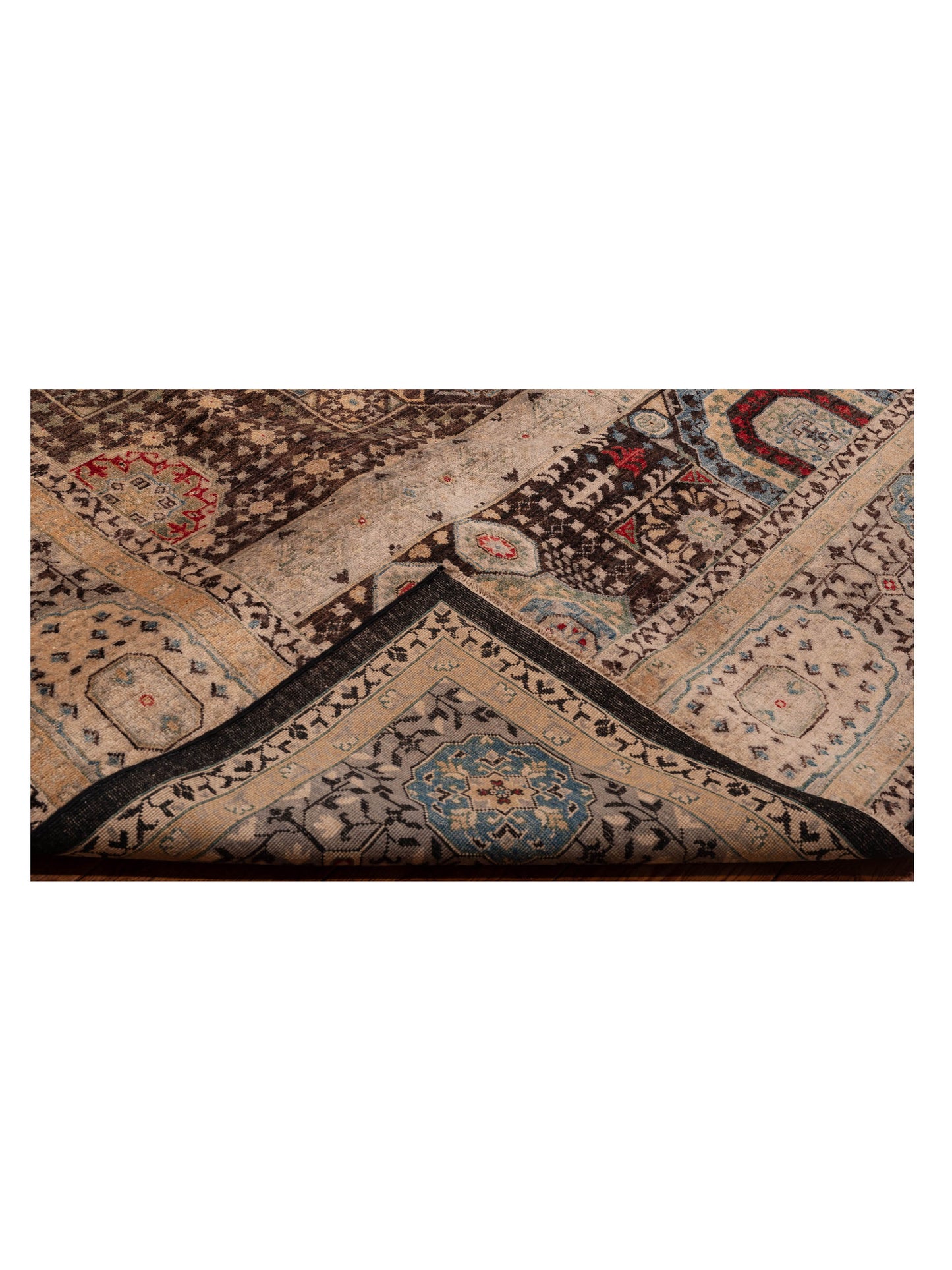 Mamluk 149936 Dark Brown Ivory 10x13.9 Hand Knotted Rug