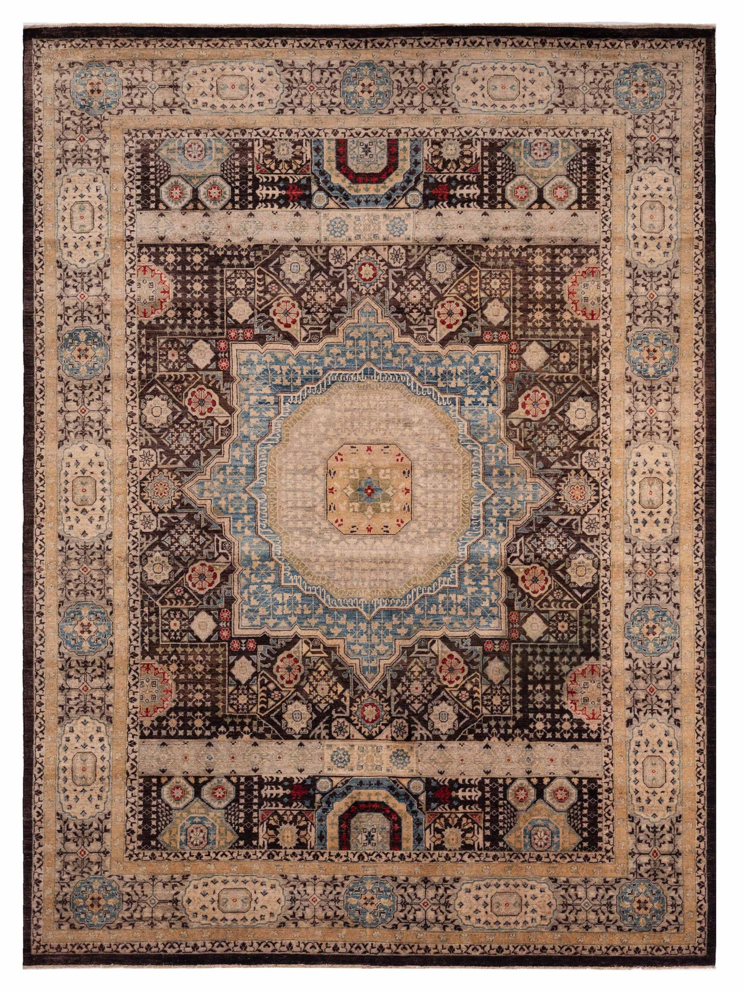 Nomad Mamluk Dark Brown Ivory Traditional