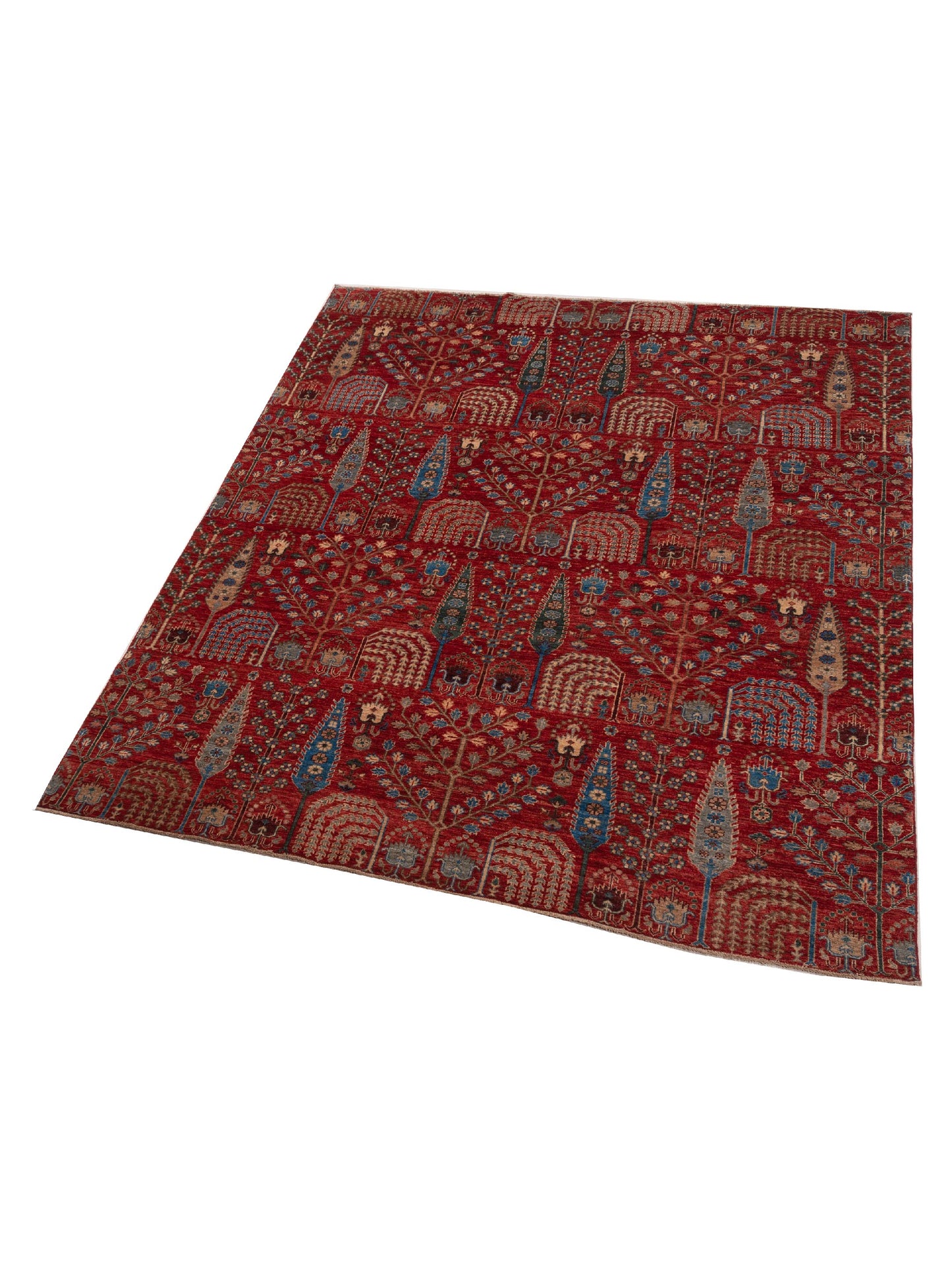 Akcha 149946 Red Red 7.11x9.7 Hand Knotted Rug