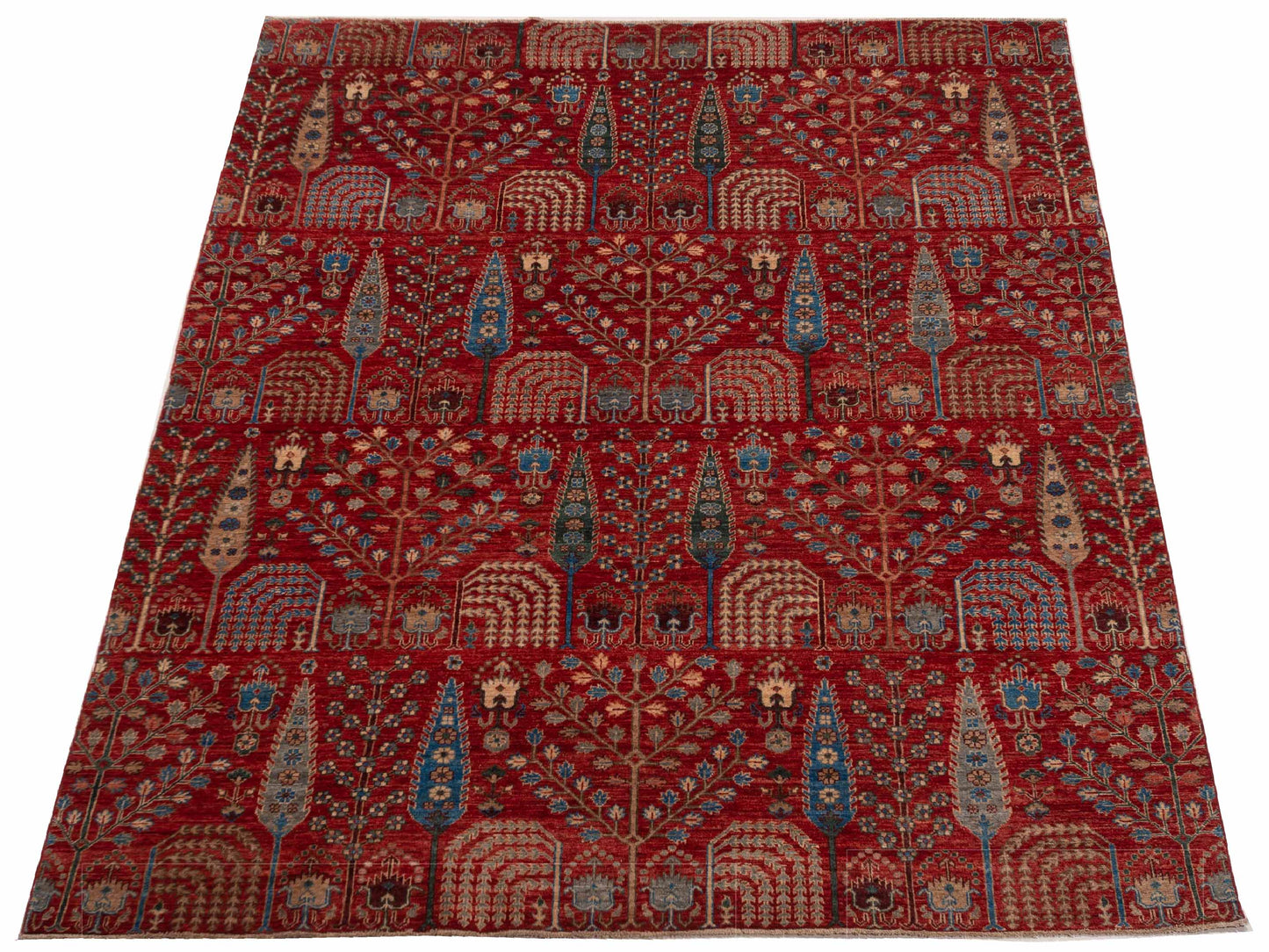 Akcha 149946 Red Red 7.11x9.7 Hand Knotted Rug