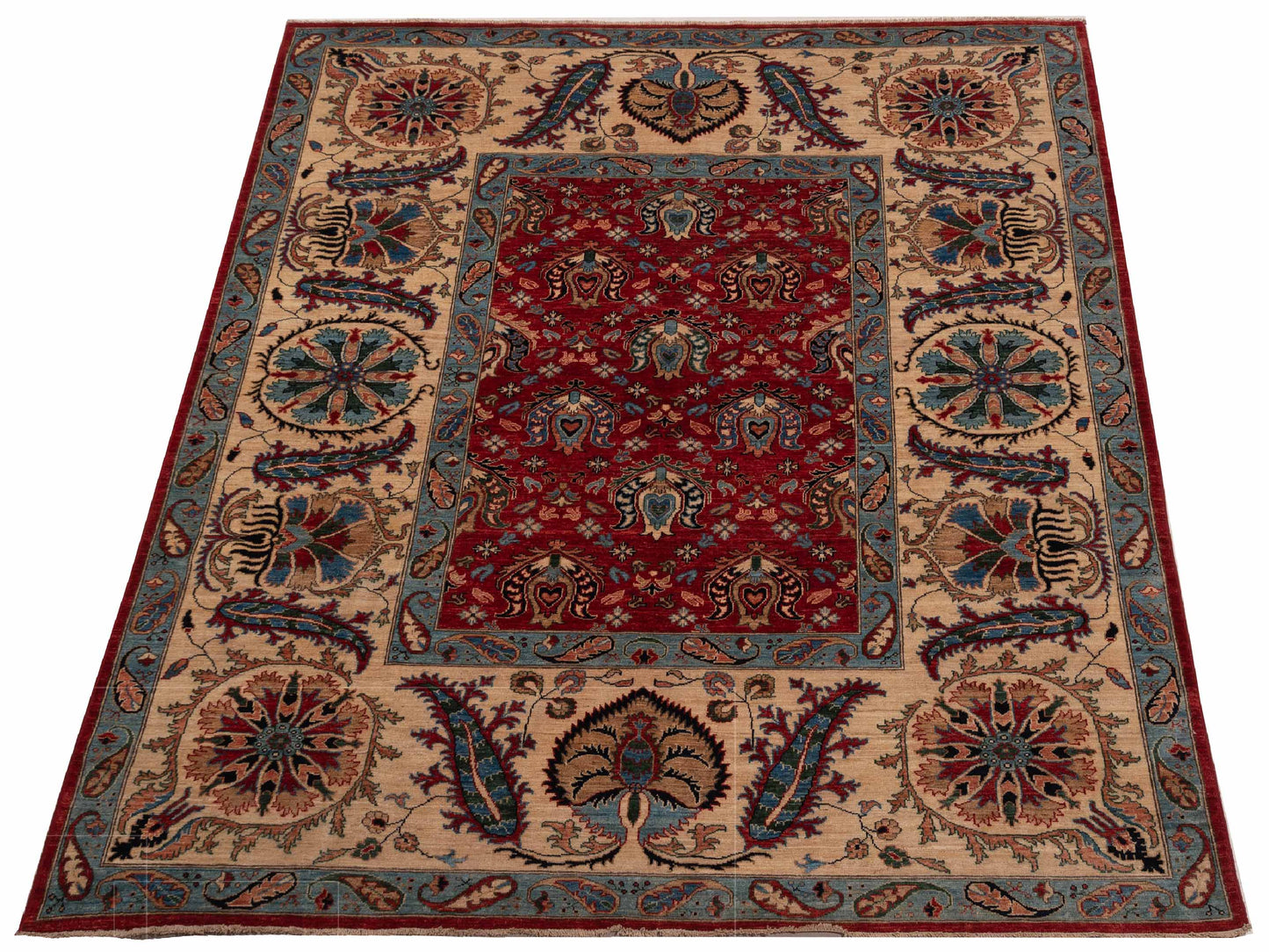 Sultan 149947 Red Ivory 7.11x9.9 Hand Knotted Rug