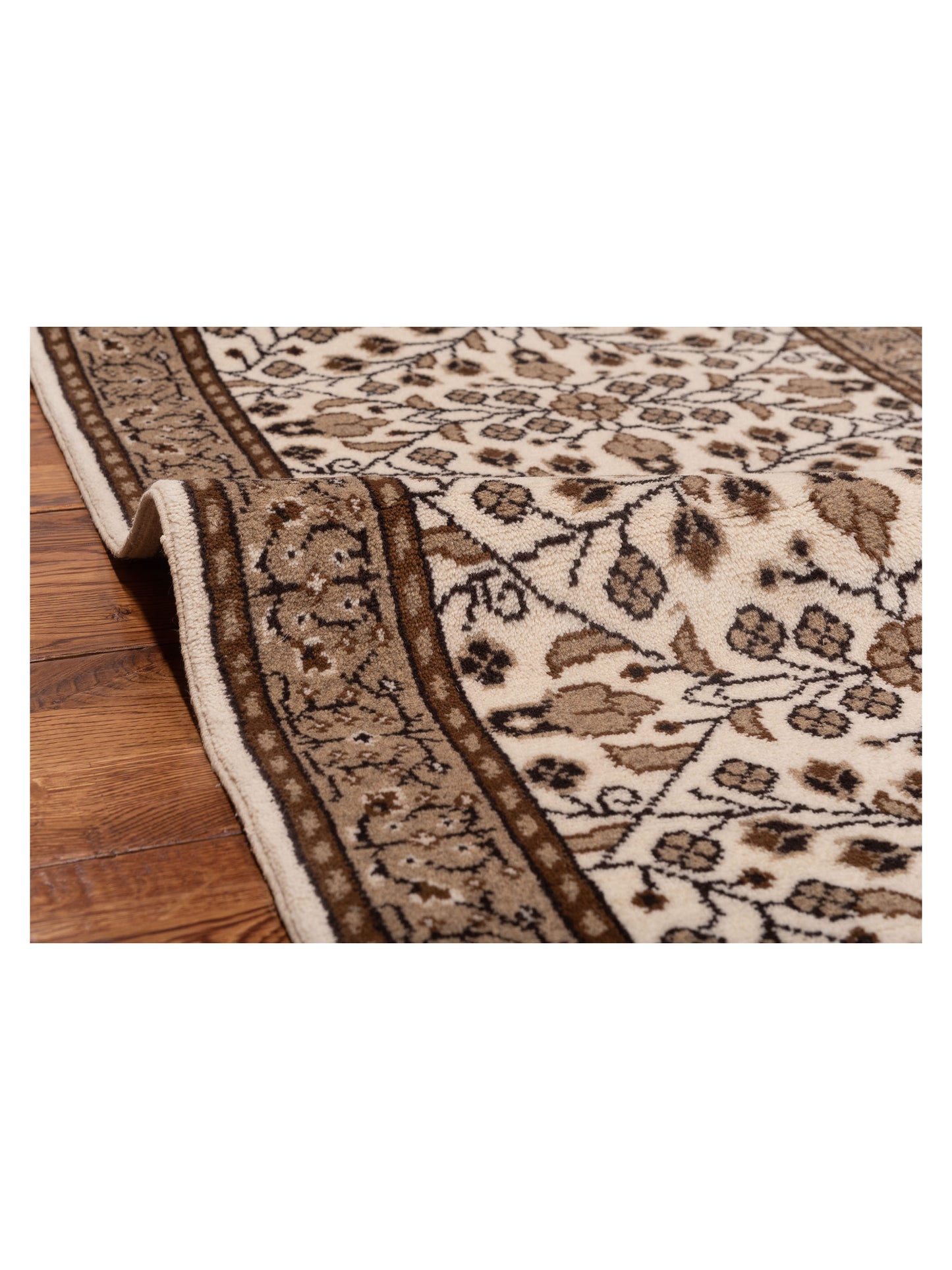 Kayseri 149982 Ivory Brown 2.8x8.4 Hand Knotted Rug