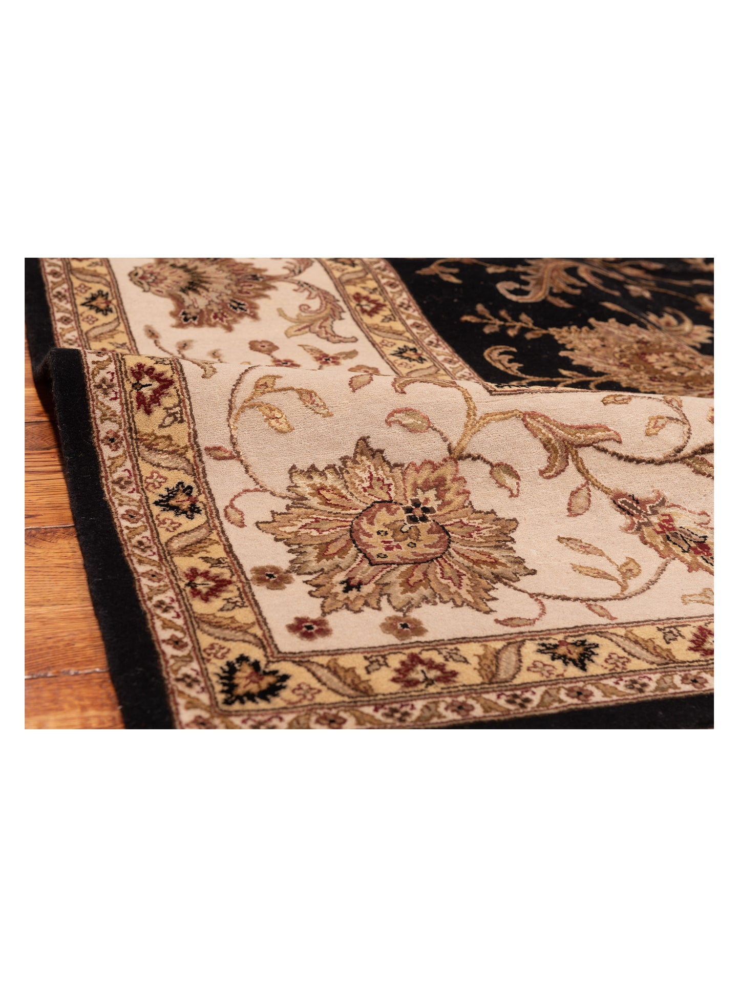 Imperial Silk 150053 Black Ivory 9x12.6 Hand Knotted Rug