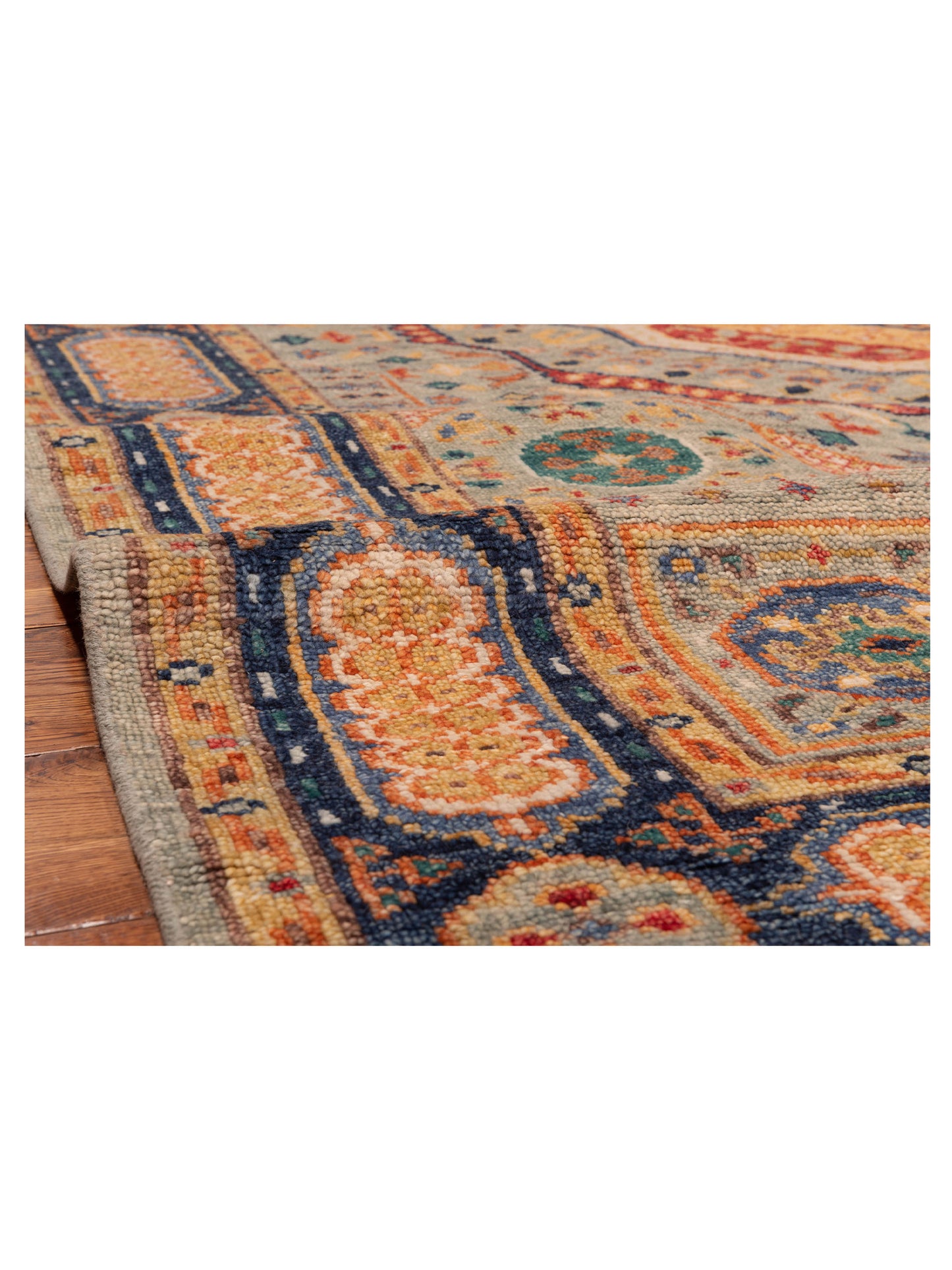 Oushak Shah 150059 Light Gray Navy 9x12.2 Hand Knotted Rug
