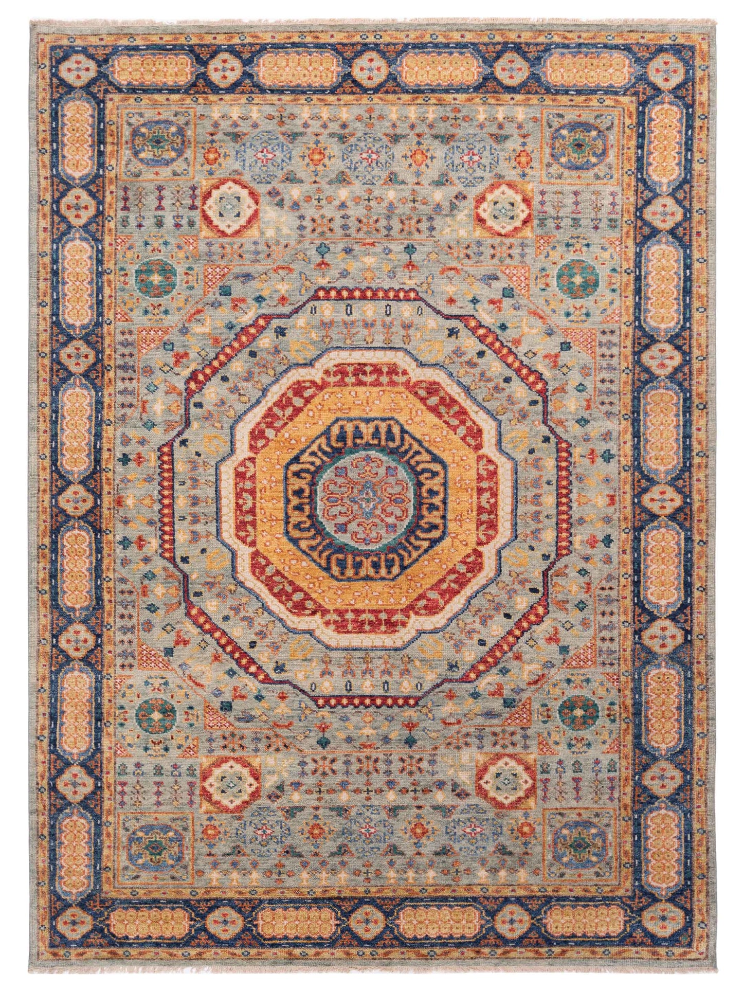 Rajpur Oushak Shah Light Gray Navy Traditional