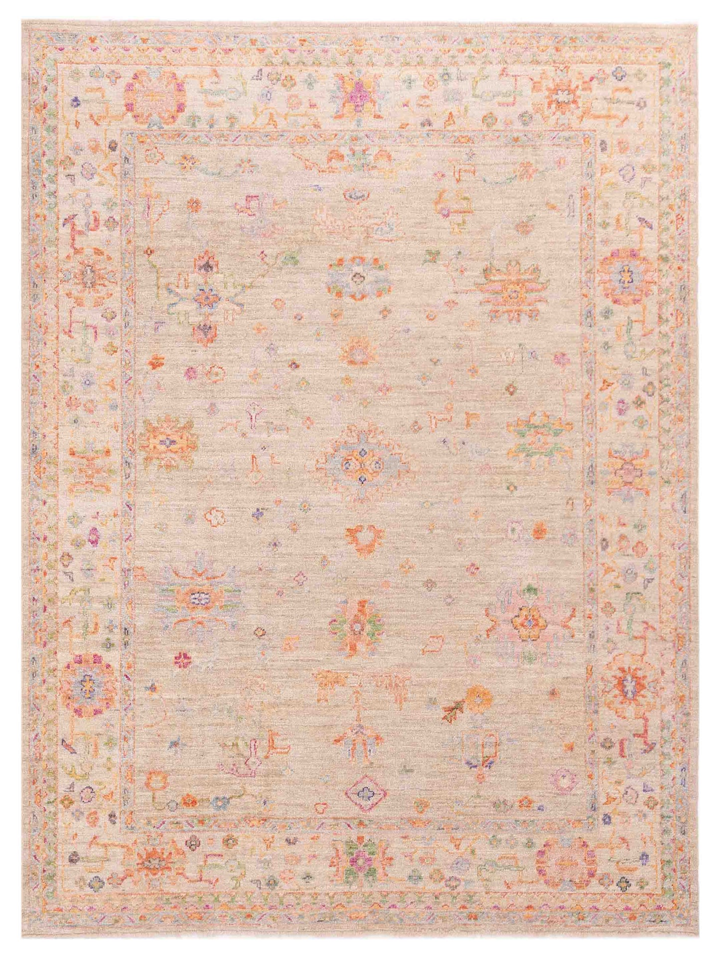 Anadol Angora Oushak Silver Ivory Traditional