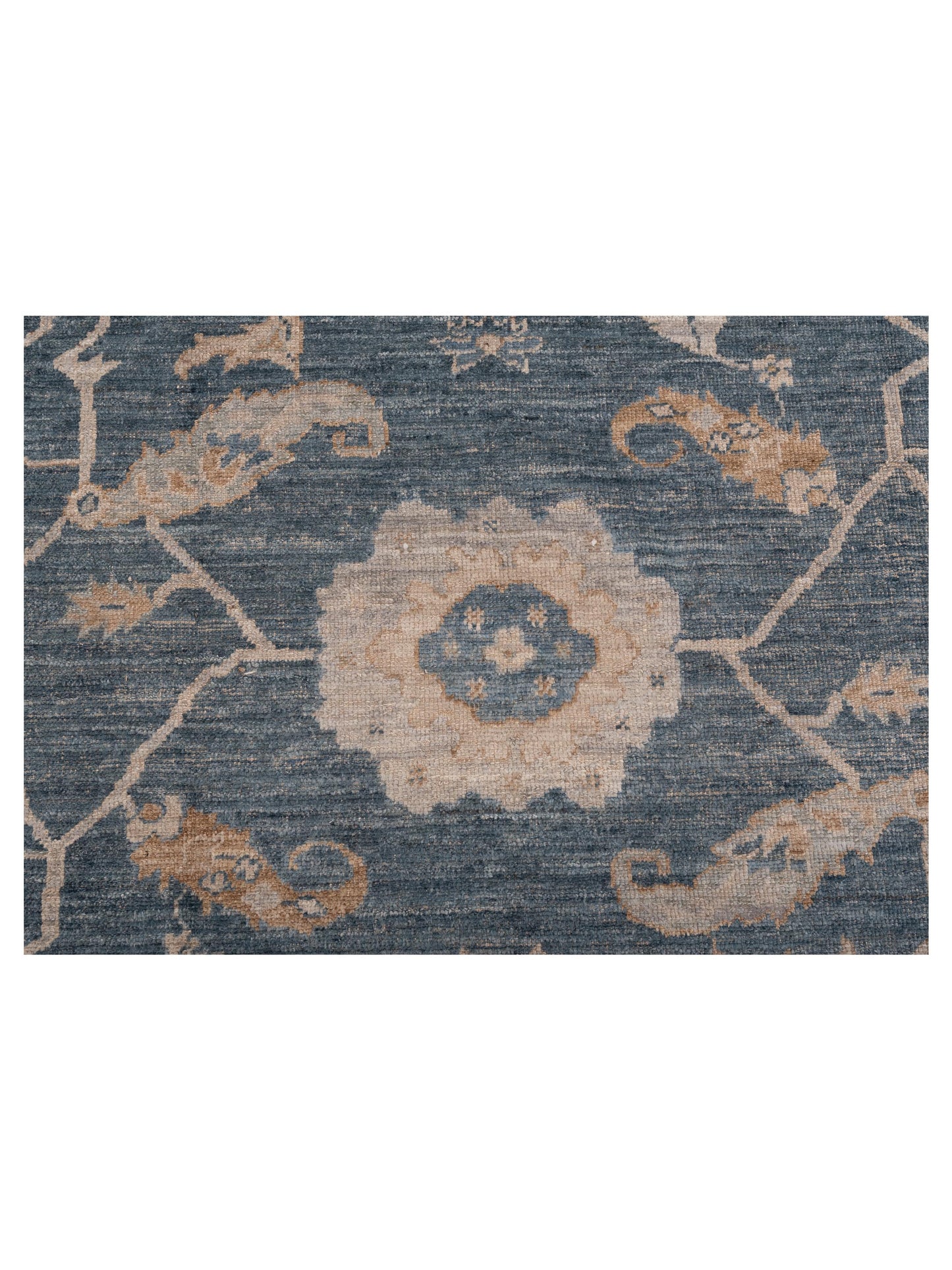 Angora Oushak 150106 Dark Blue Silver 8.3x9.5 Hand Knotted Rug