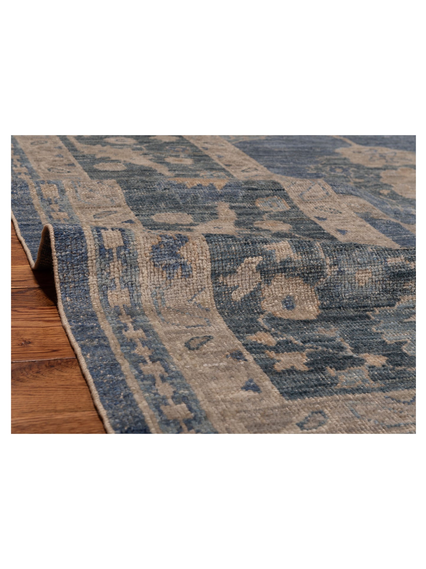 Angora Oushak 150108 Blue Dark Blue 11.6x14.2 Hand Knotted Rug