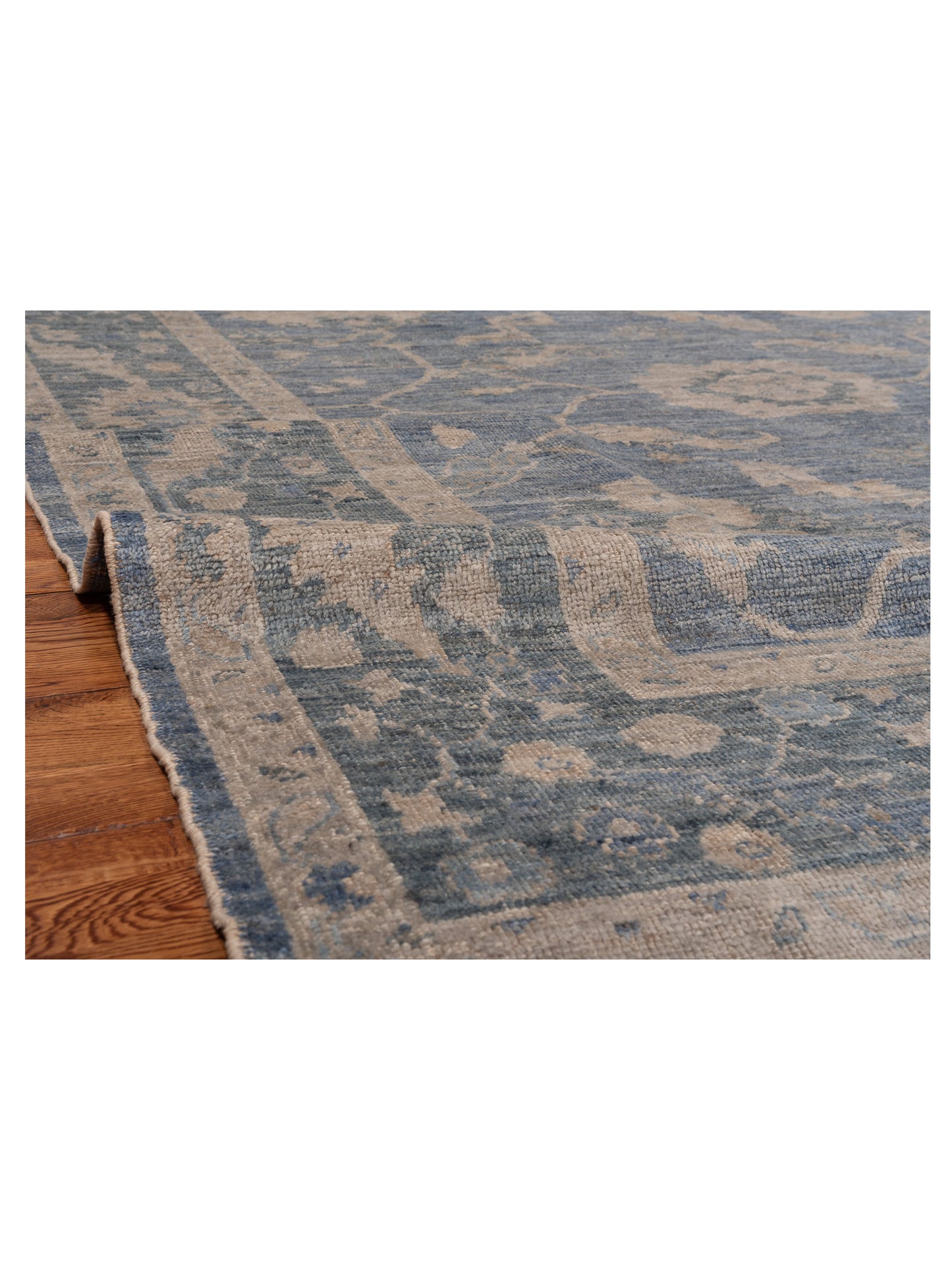 Angora Oushak 150119 Blue Dark Blue 8.2x9.5 Hand Knotted Rug