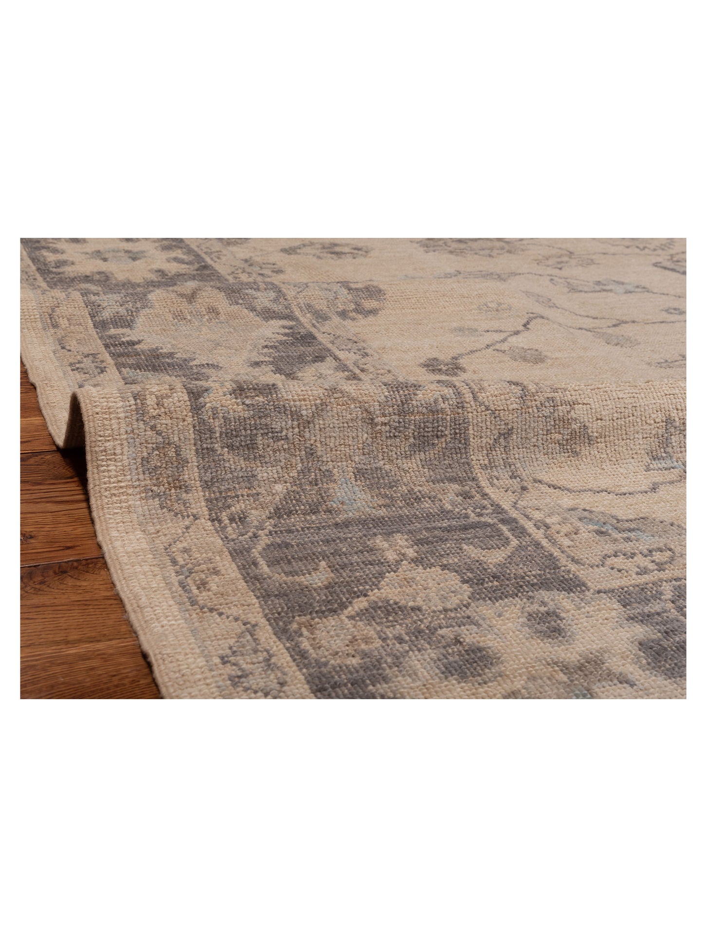 Angora Oushak 150157 Ivory Gray 8.1x10.2 Hand Knotted Rug