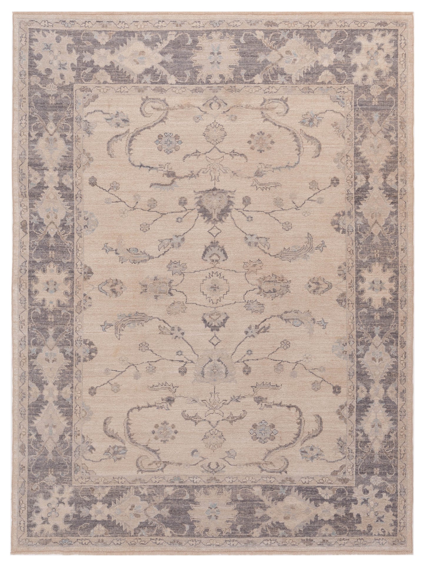 Anadol Angora Oushak Ivory Gray Traditional