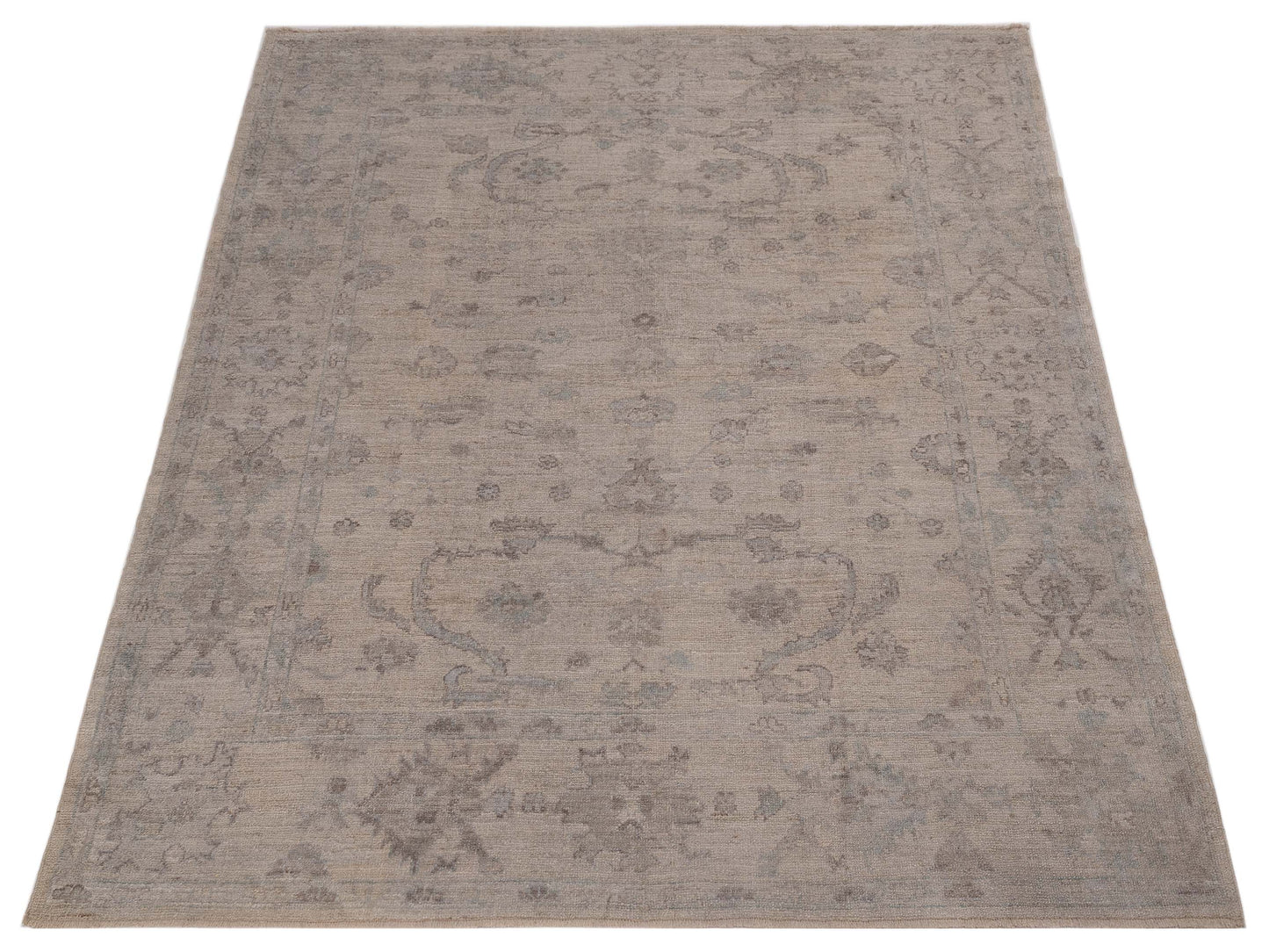 Angora Oushak 150163 Ivory Ivory 8.3x9.7 Hand Knotted Rug