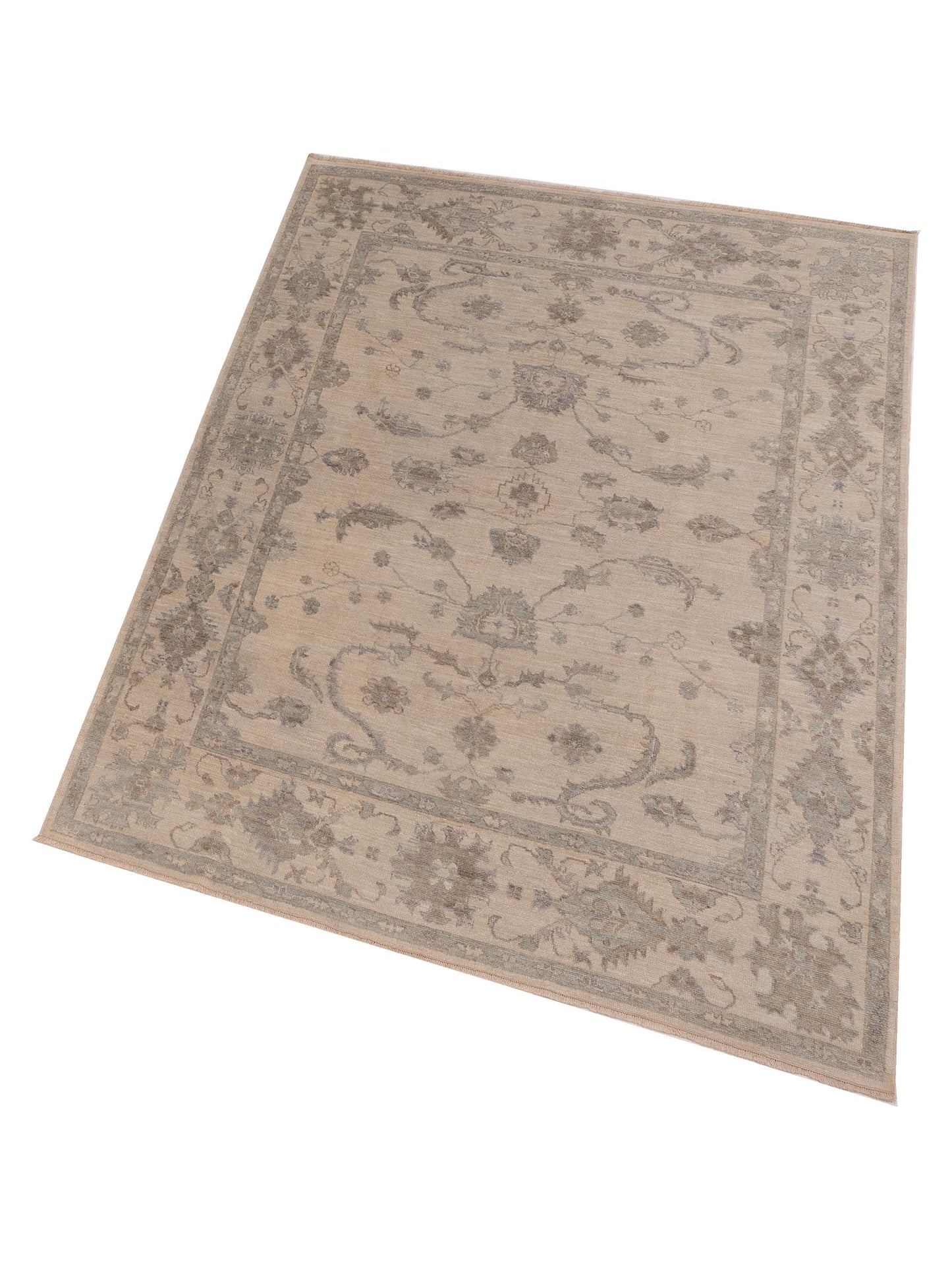 Angora Oushak 150200 Ivory Ivory 8.2x9.8 Hand Knotted Rug