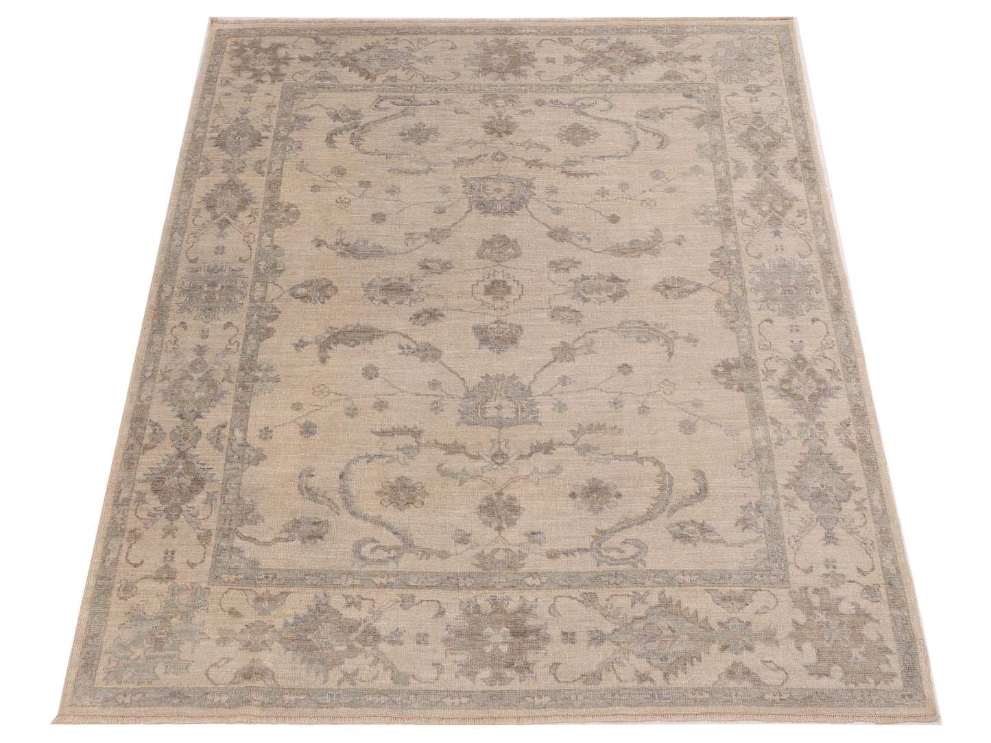 Angora Oushak 150200 Ivory Ivory 8.2x9.8 Hand Knotted Rug