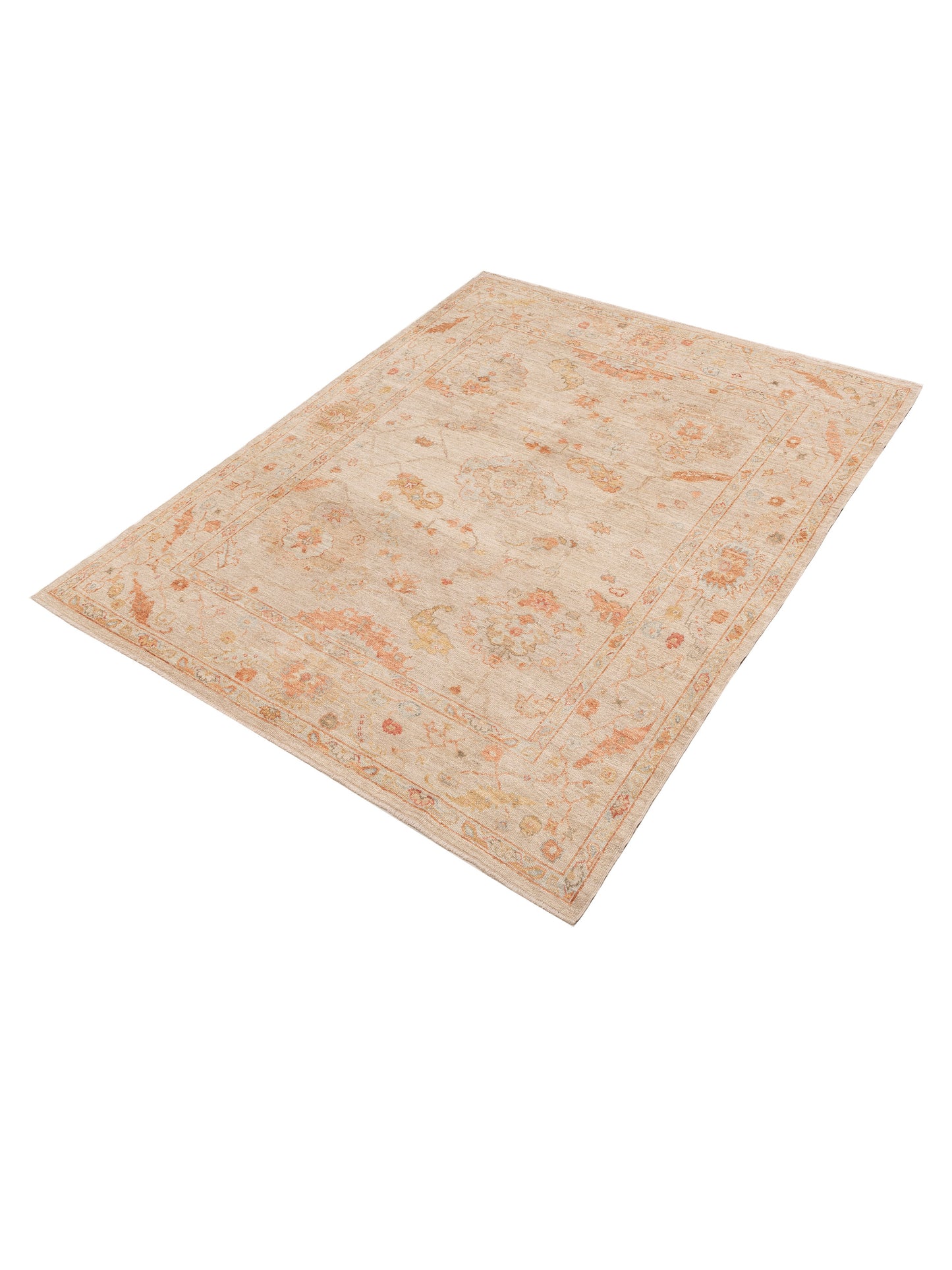 Angora Oushak 150203 Cream Cream 8.2x10 Hand Knotted Rug