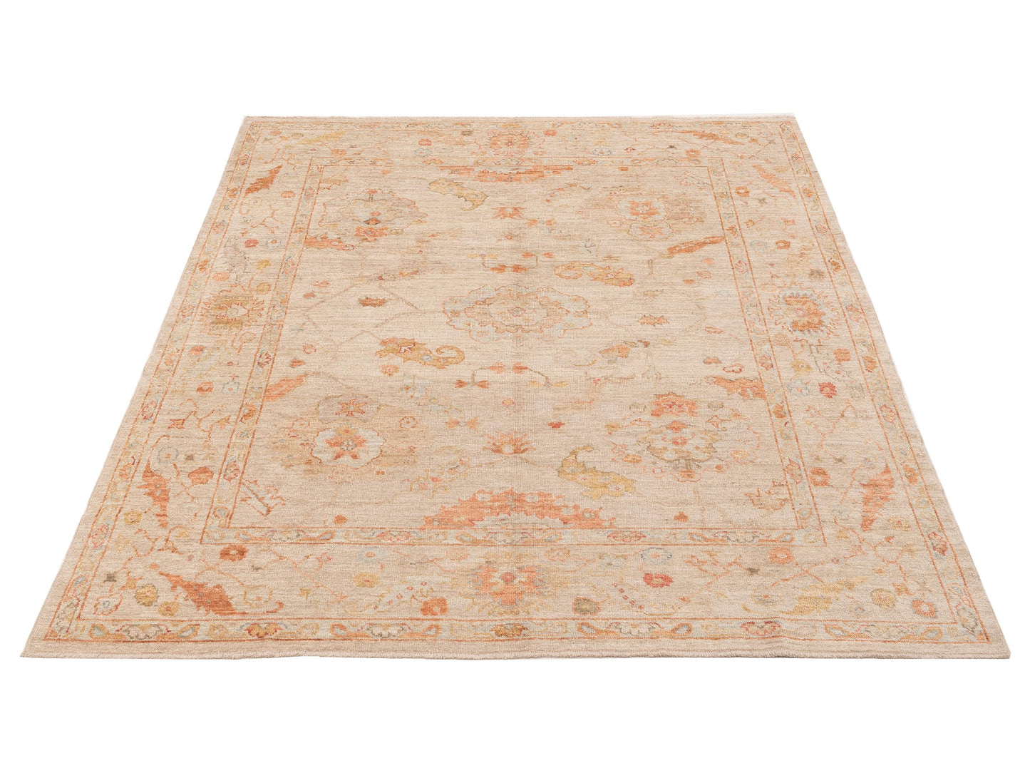 Angora Oushak 150203 Cream Cream 8.2x10 Hand Knotted Rug