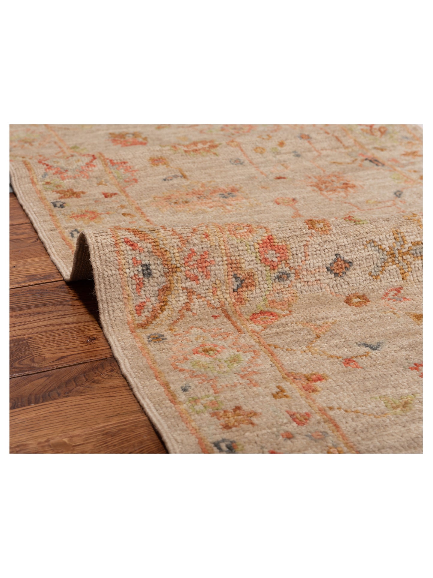 Angora Oushak 150227 Cream Cream 2.8x13.8 Hand Knotted Rug