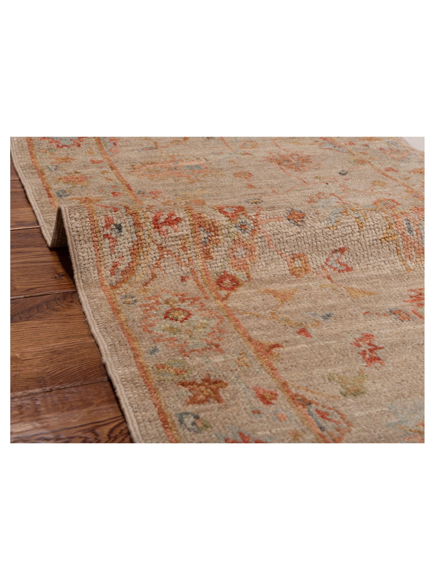 Angora Oushak 150236 Cream Cream 2.7x13.6 Hand Knotted Rug