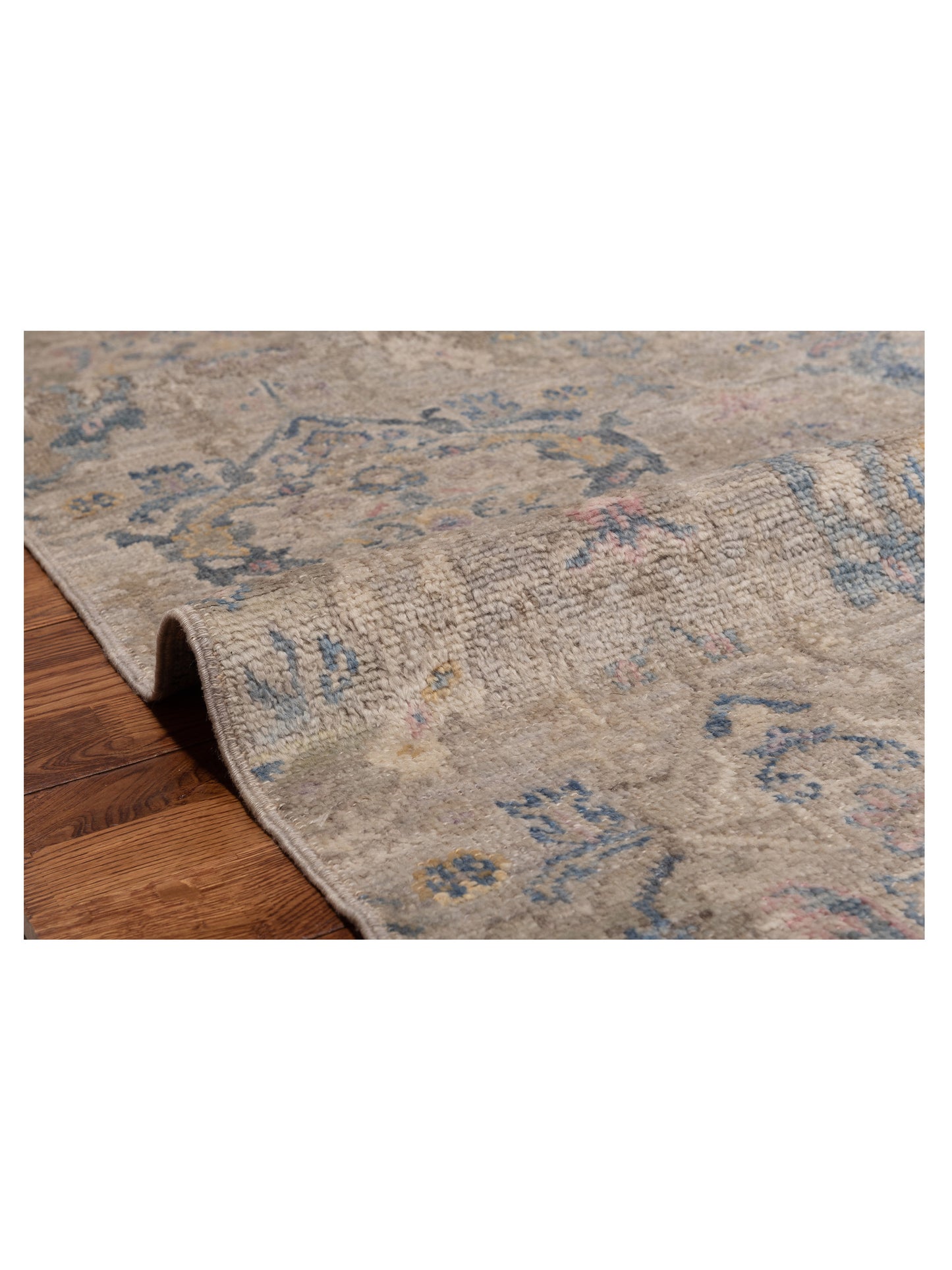 Angora Oushak 150270 Gray Blue 2.6x10.1 Hand Knotted Rug