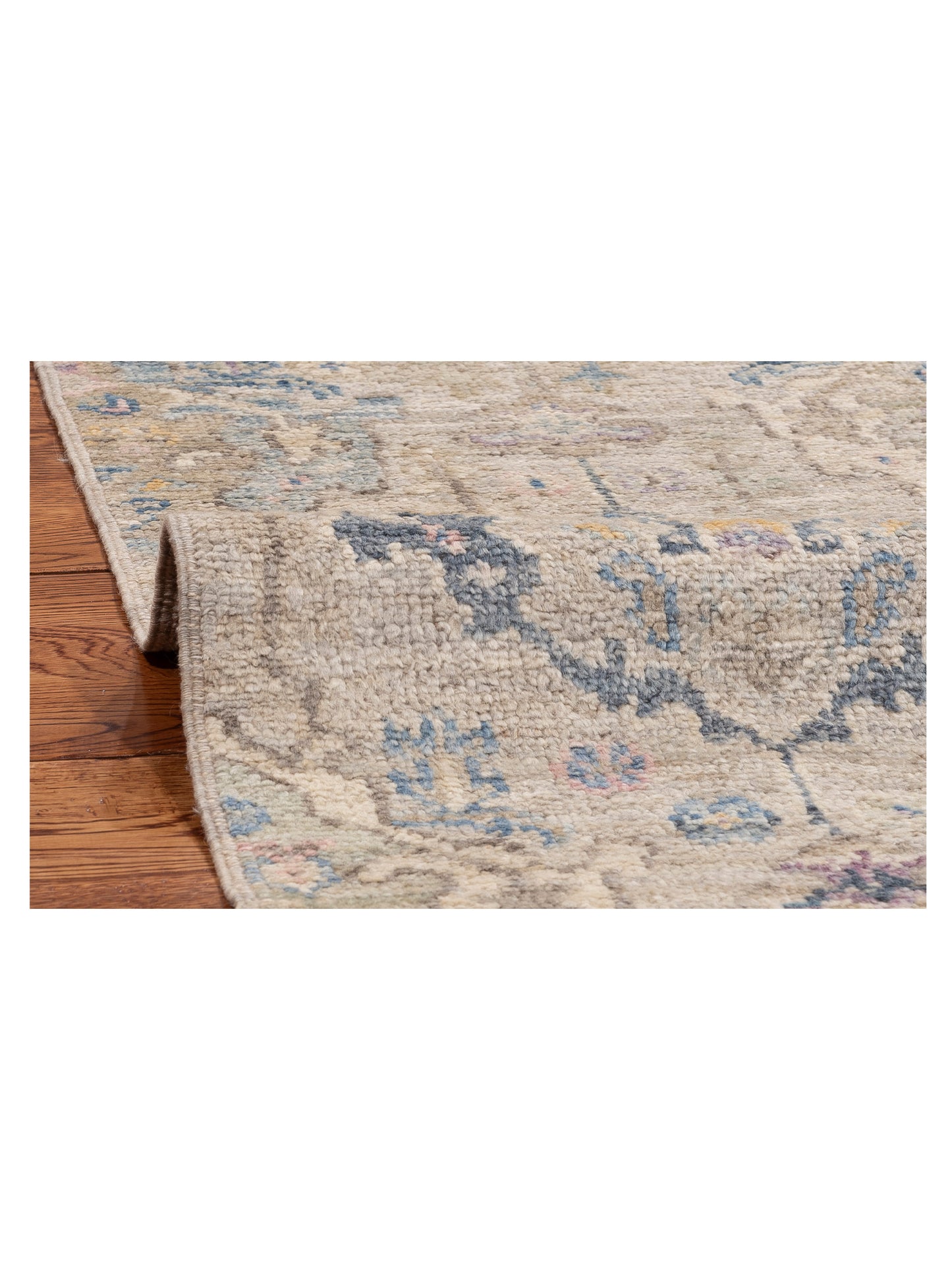 Angora Oushak 150278 Silver Blue 2.8x13.7 Hand Knotted Rug