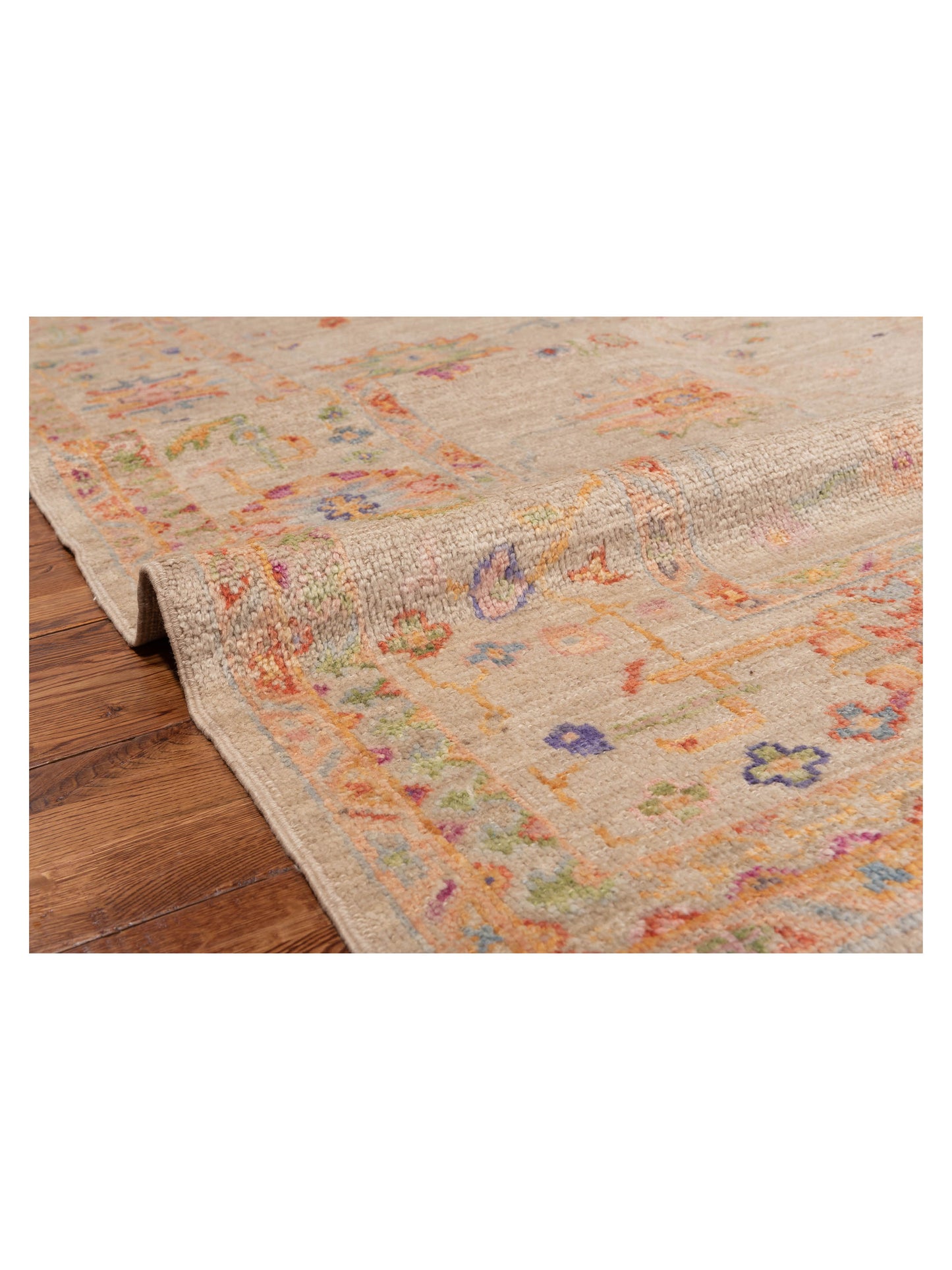 Angora Oushak 150286 Ivory Ivory 8x10.2 Hand Knotted Rug