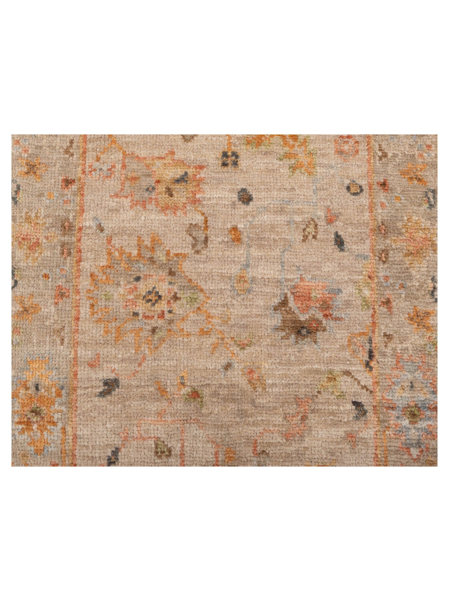 Angora Oushak 150307 Beige Brown 2.7x11.11 Hand Knotted Rug