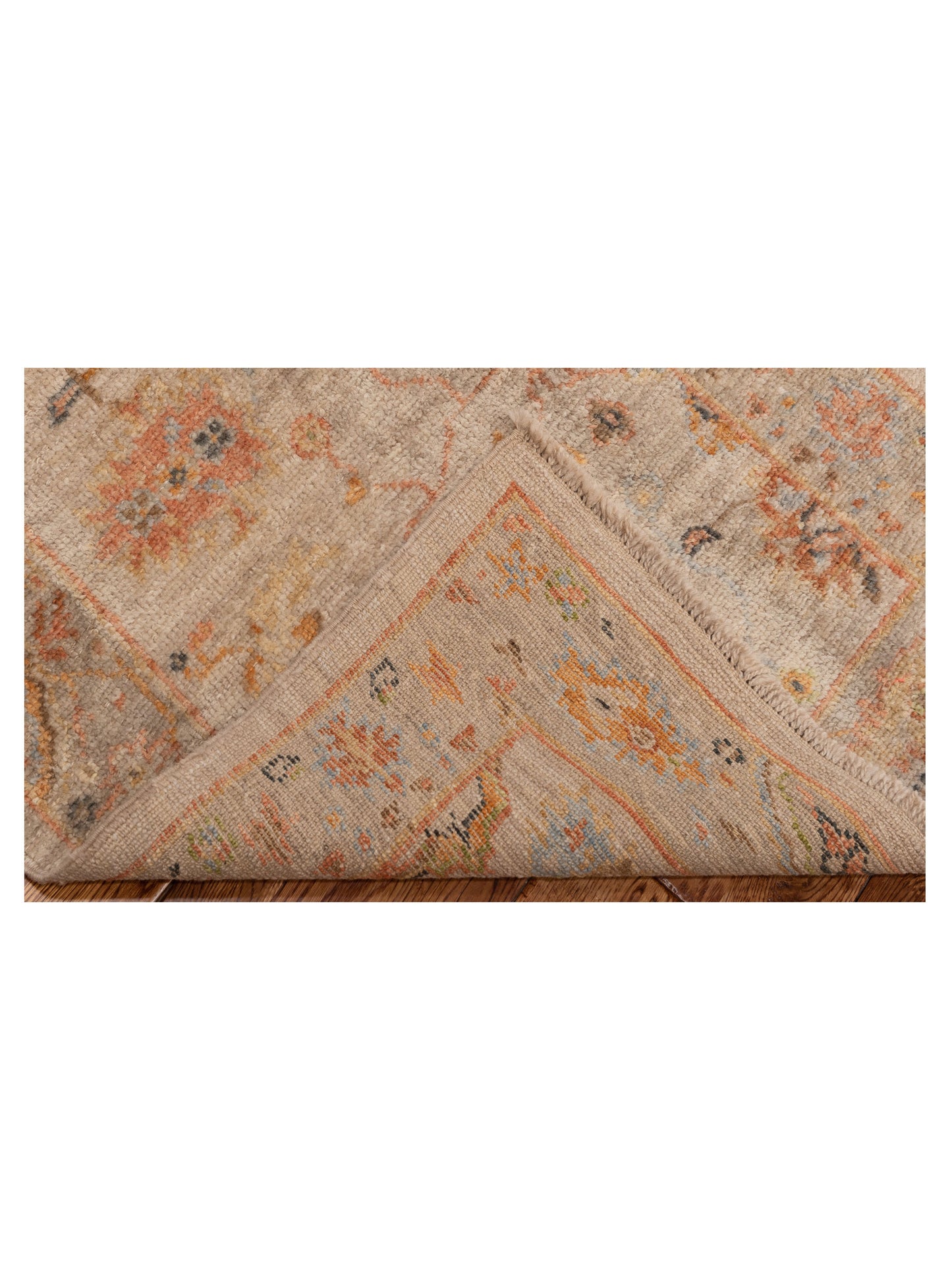 Angora Oushak 150307 Beige Brown 2.7x11.11 Hand Knotted Rug