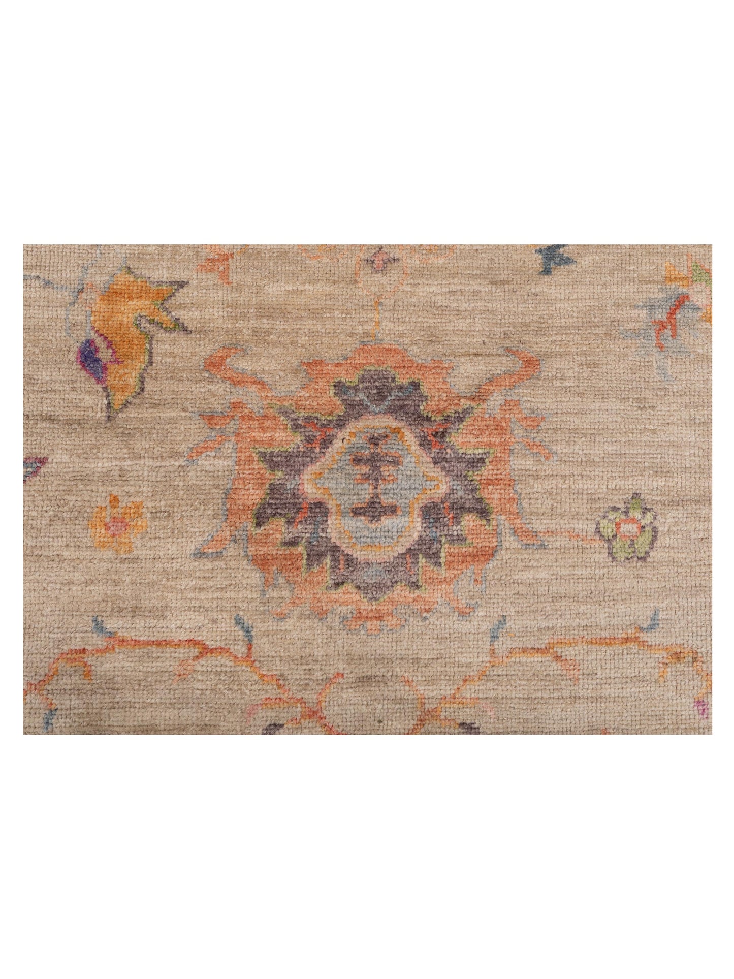 Angora Oushak 150312 Beige Orange 10.1x13.9 Hand Knotted Rug