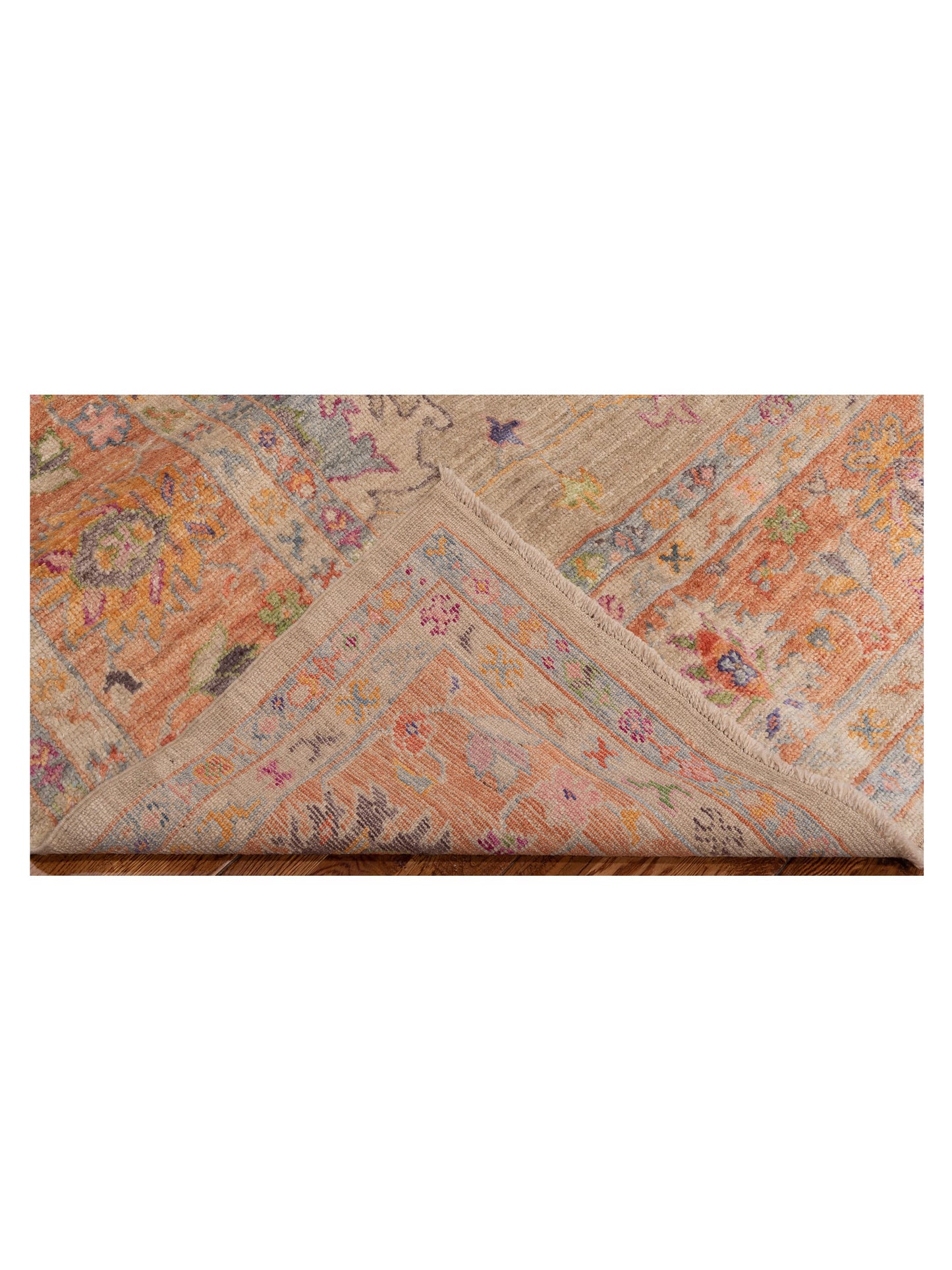Angora Oushak 150312 Beige Orange 10.1x13.9 Hand Knotted Rug