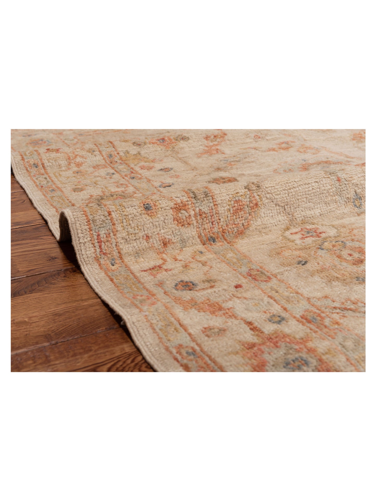 Angora Oushak 150322 Beige Beige 4.1x6 Hand Knotted Rug