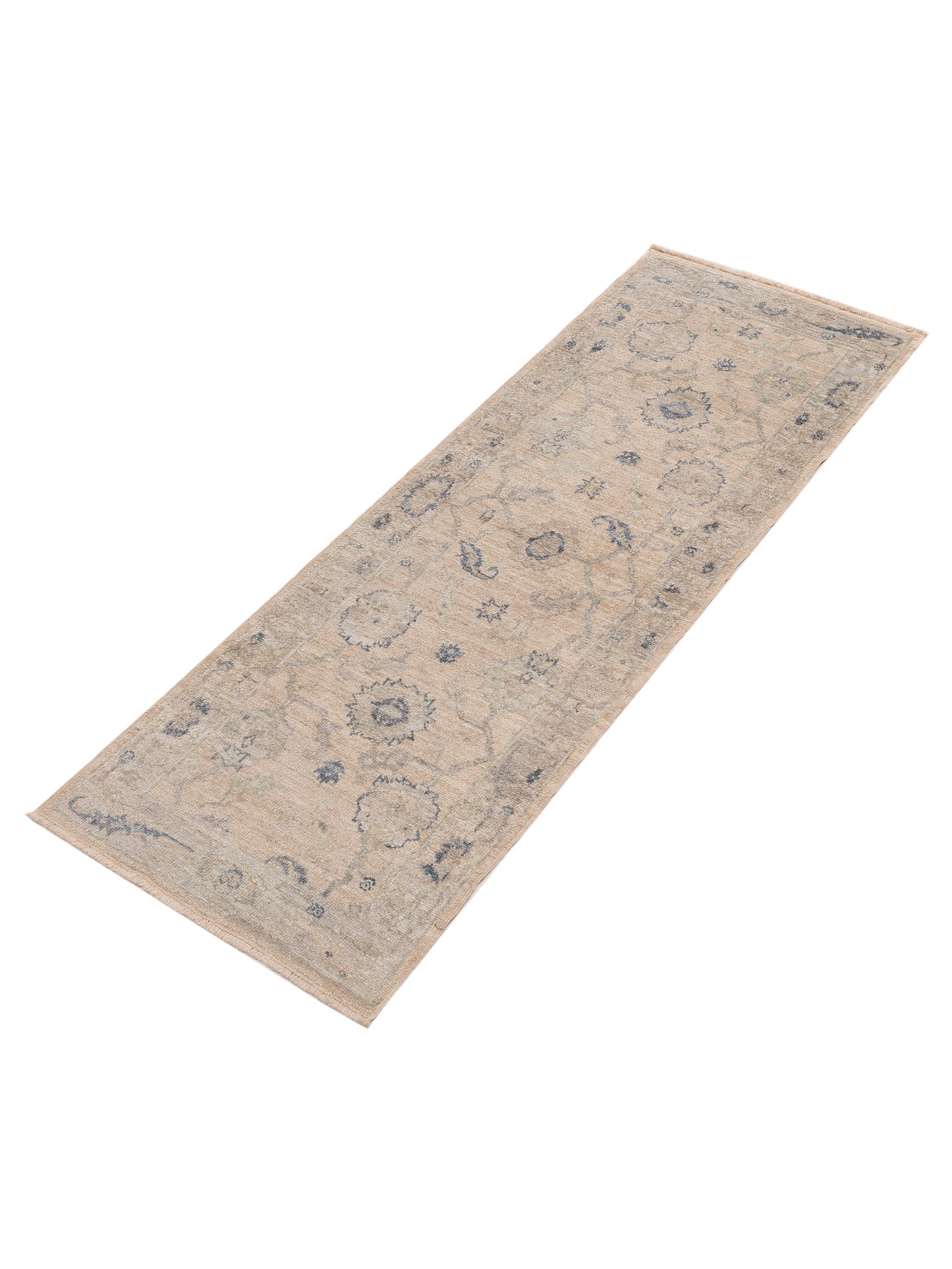 Angora Oushak 150335 Ivory Brown 2.9x7.10 Hand Knotted Rug
