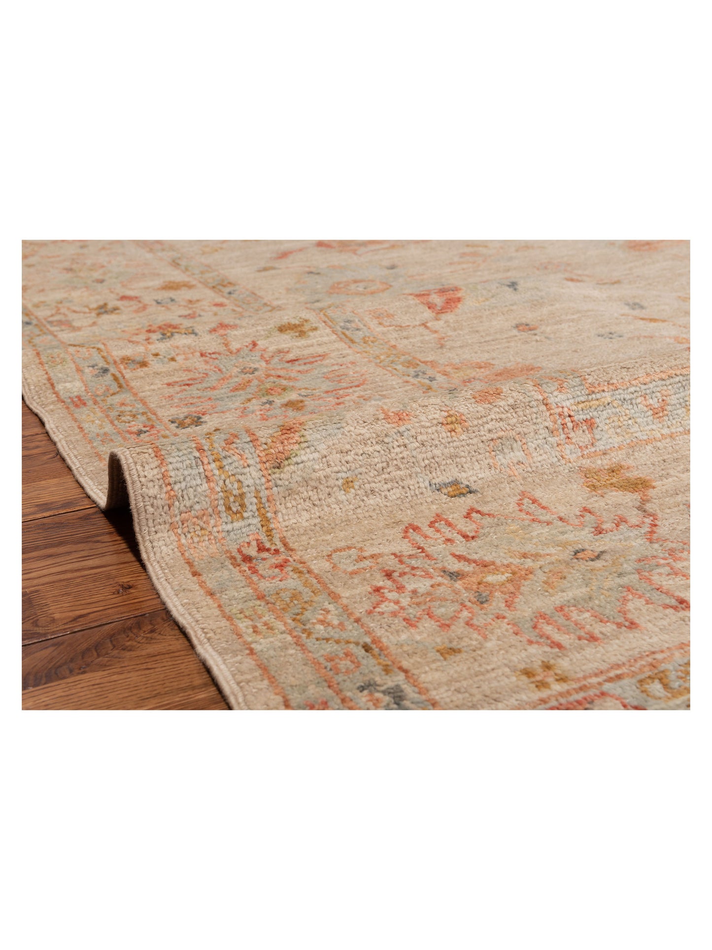 Angora Oushak 150350 Beige Beige 9.4x11.11 Hand Knotted Rug