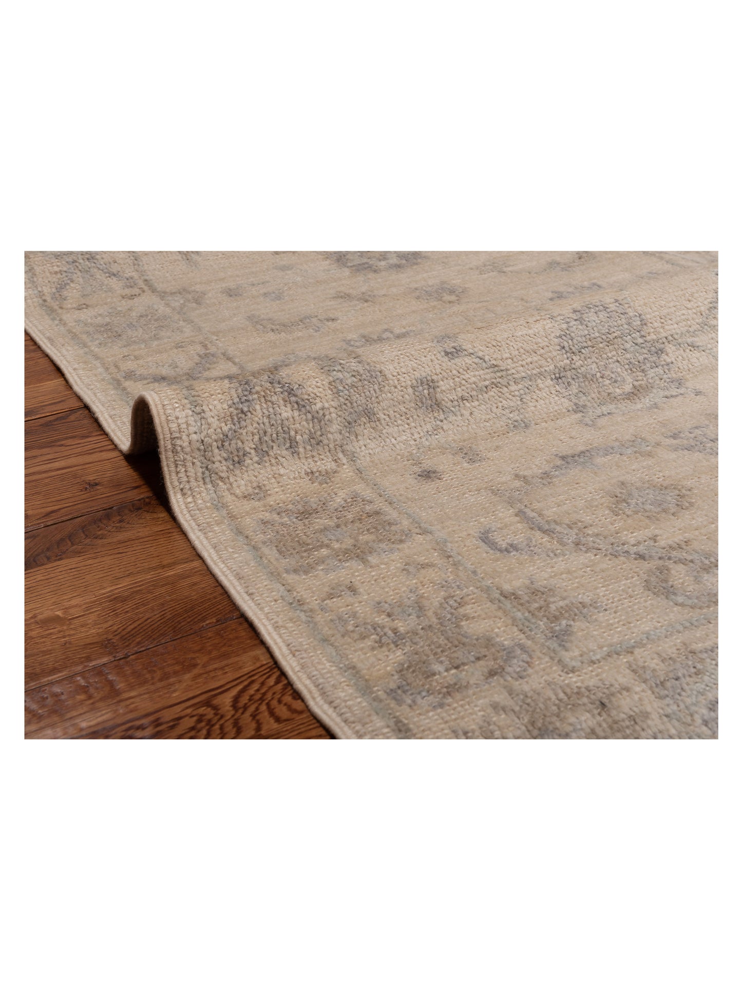 Angora Oushak 150358 Ivory Ivory 2.9x8.1 Hand Knotted Rug