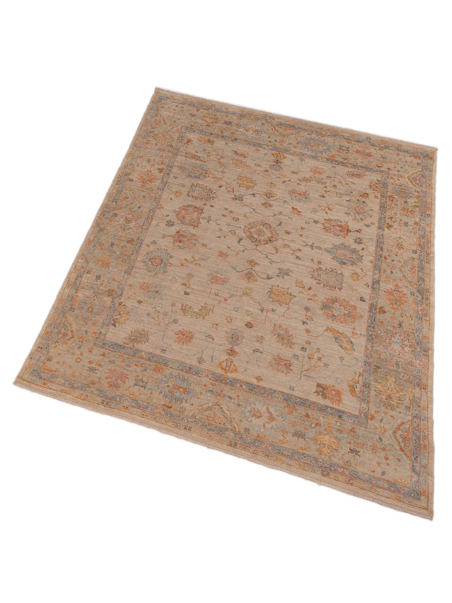 Angora Oushak 150361 Beige Brown 8.3x10 Hand Knotted Rug