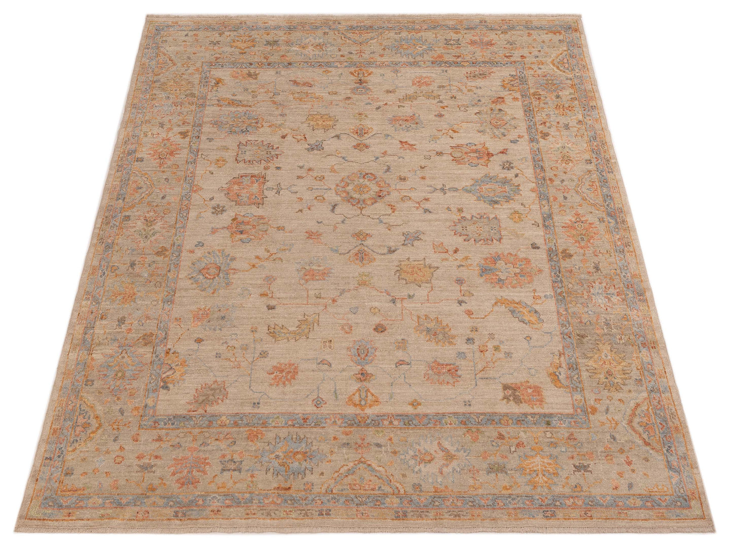 Angora Oushak 150361 Beige Brown 8.3x10 Hand Knotted Rug