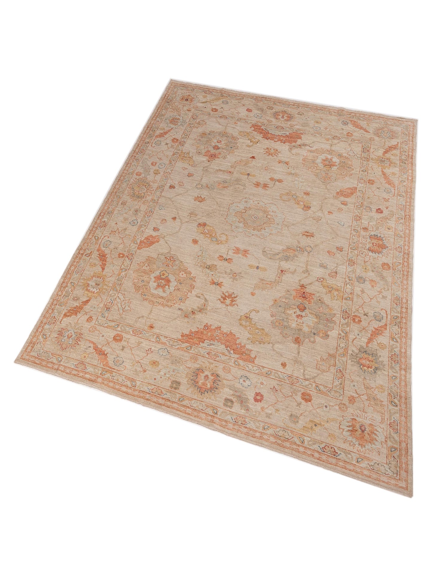 Angora Oushak 150384 Beige Beige 10x13.9 Hand Knotted Rug