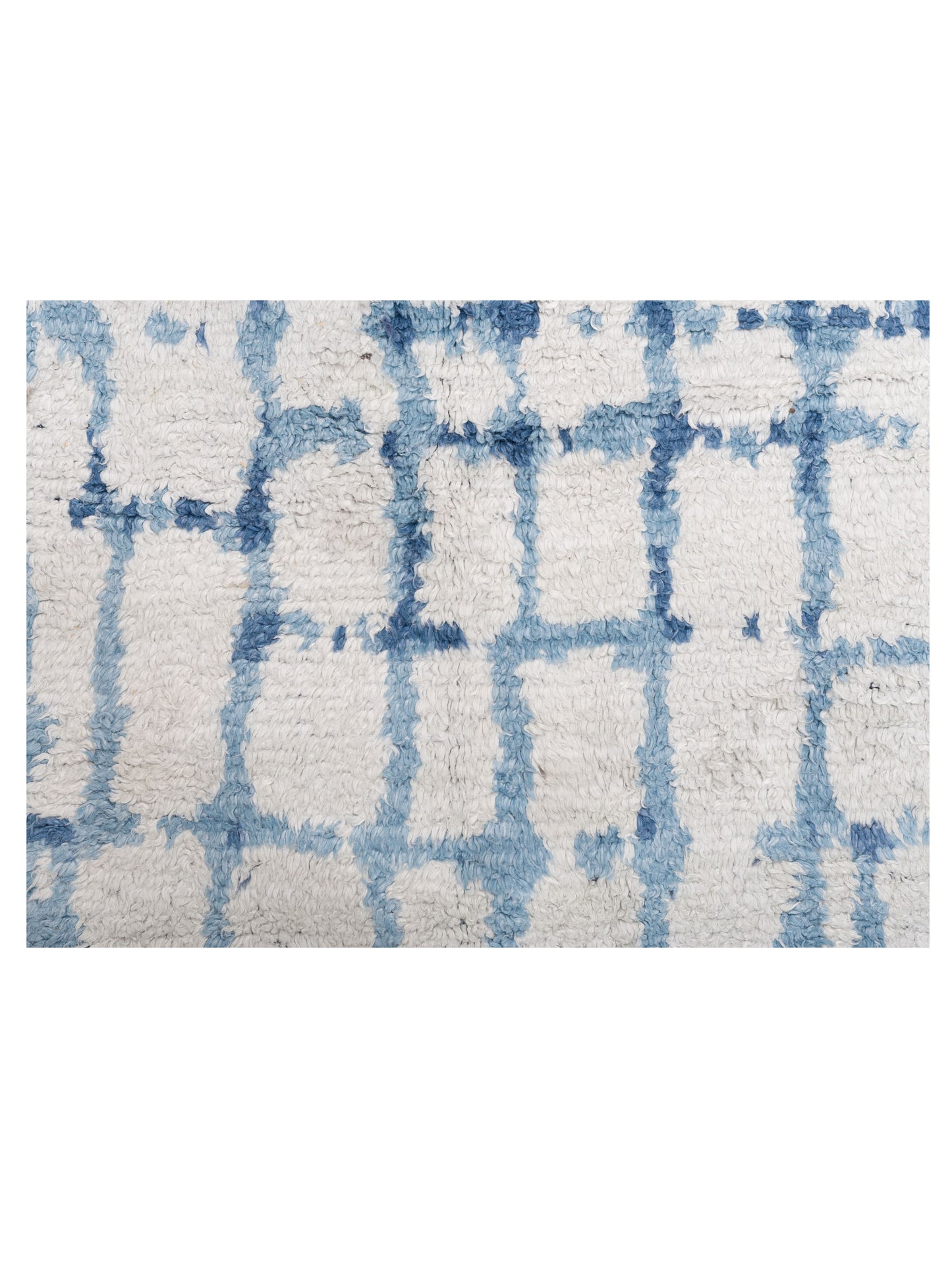 Atlas Ayfer Ivory Blue 8.1x9.7 Hand Knotted Rug