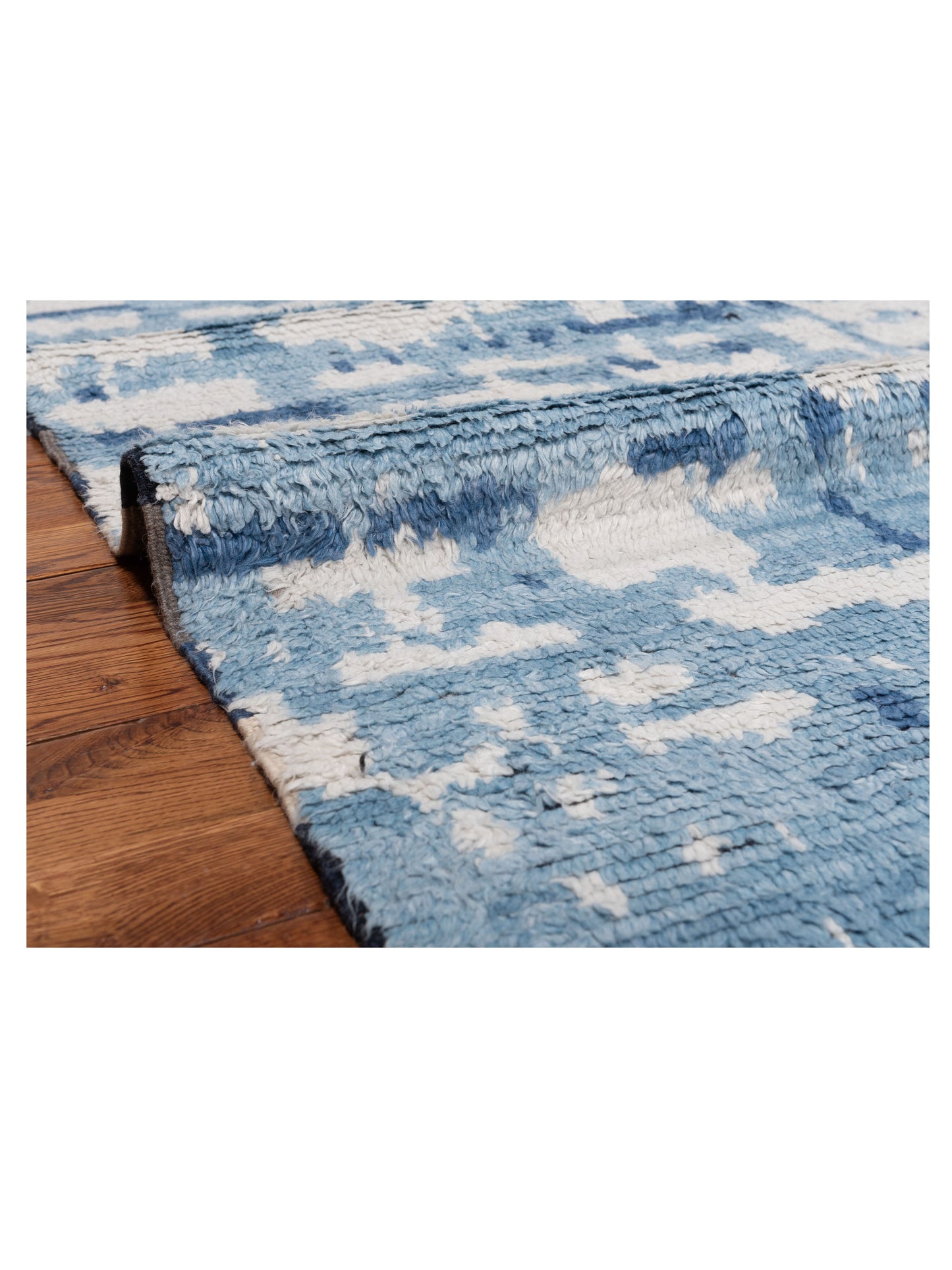 Atlas Ayfer Ivory Blue 8.1x9.7 Hand Knotted Rug