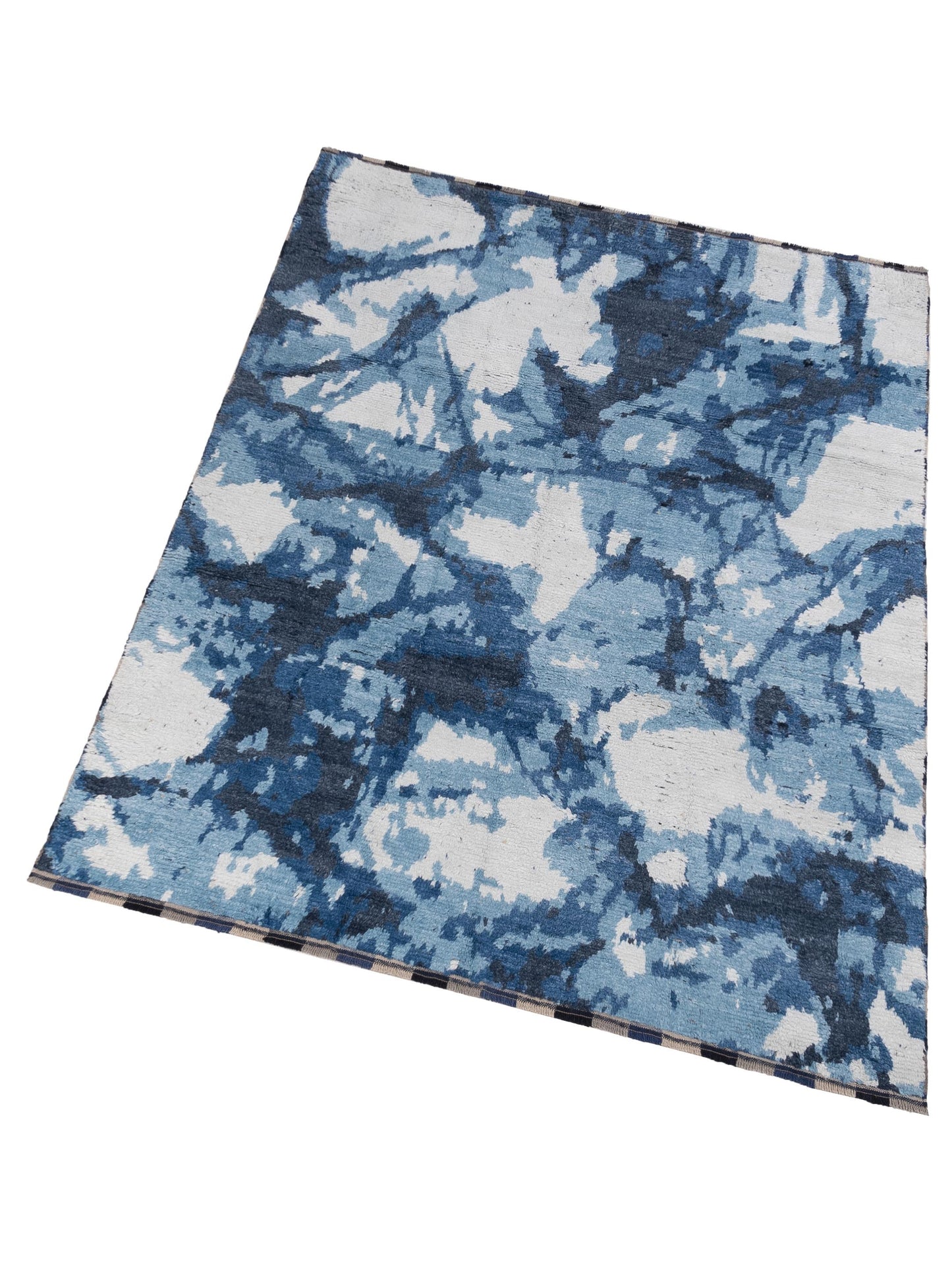 Atlas Kerime Blue Ivory 8x9.11 Hand Knotted Rug