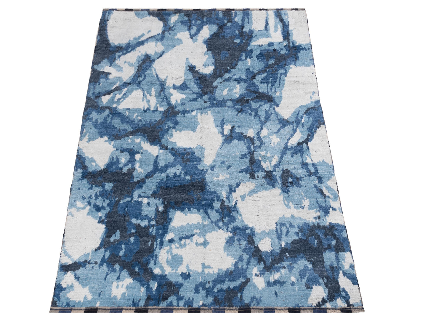 Atlas Kerime Blue Ivory 8x9.11 Hand Knotted Rug