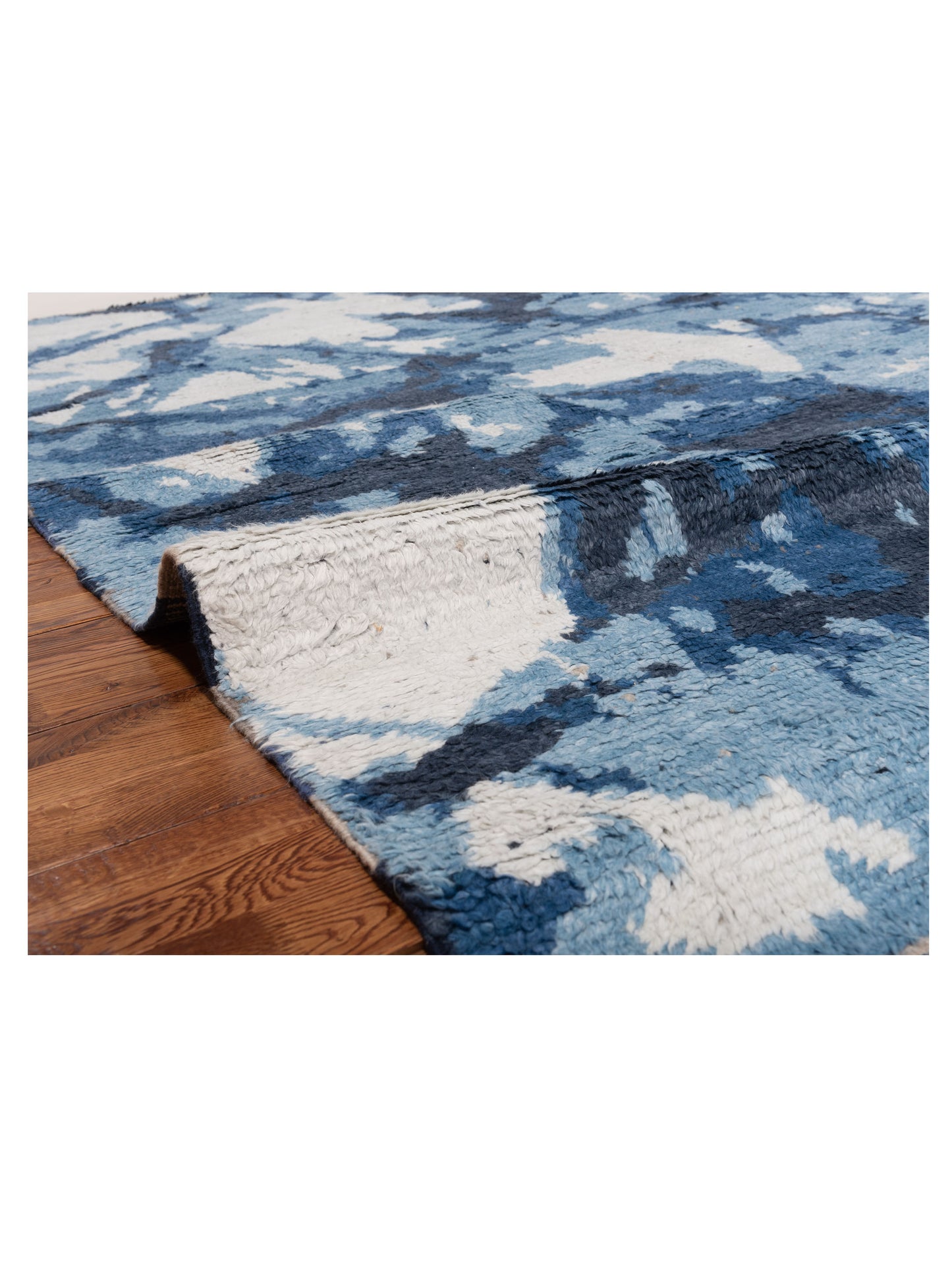 Atlas Kerime Blue Ivory 8x9.11 Hand Knotted Rug