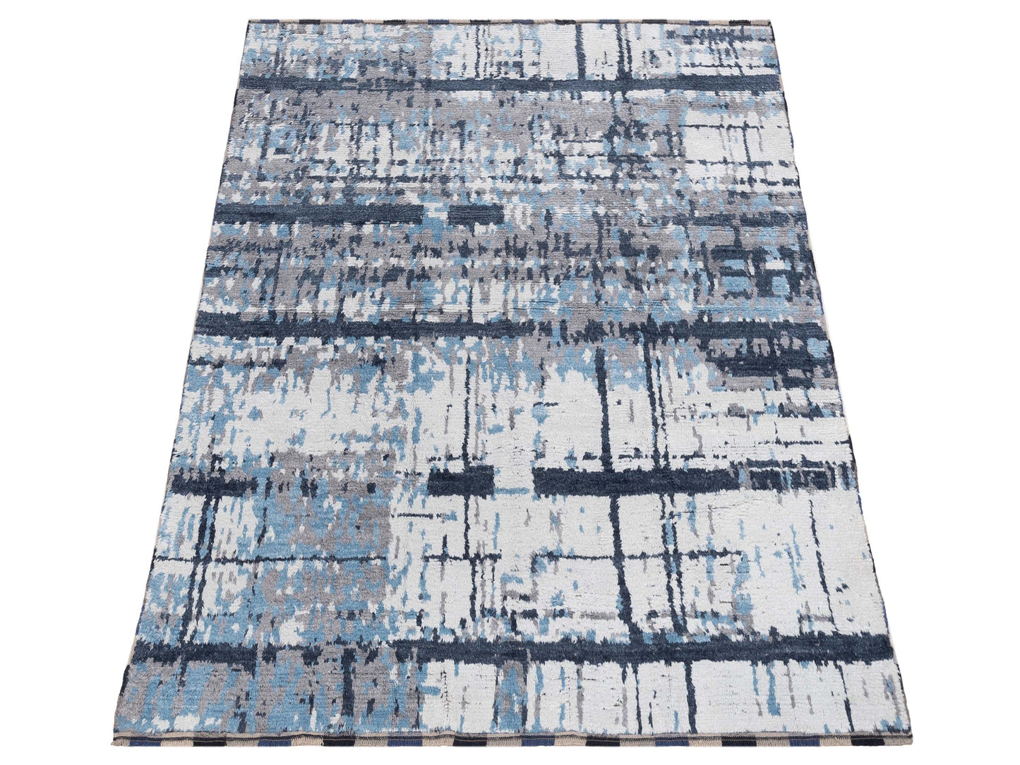 Atlas Beren Gray Ivory 7.11x9.9 Hand Knotted Rug